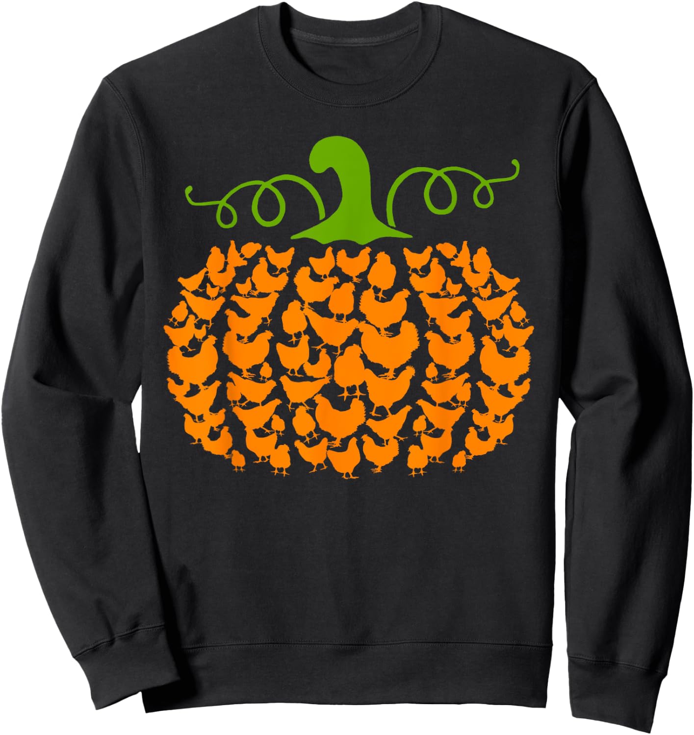 Pumpkin Chickens Lover Halloween Costume Girls Women Sweatshirt - Sweatshirt | Black