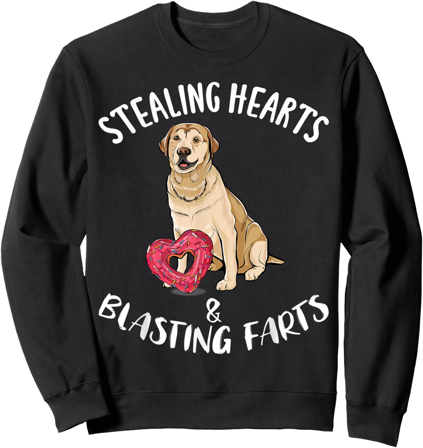 Stealing Hearts Blasting Farts Labrador Retriever Valentines Sweatshirt - Sweatshirt | Black