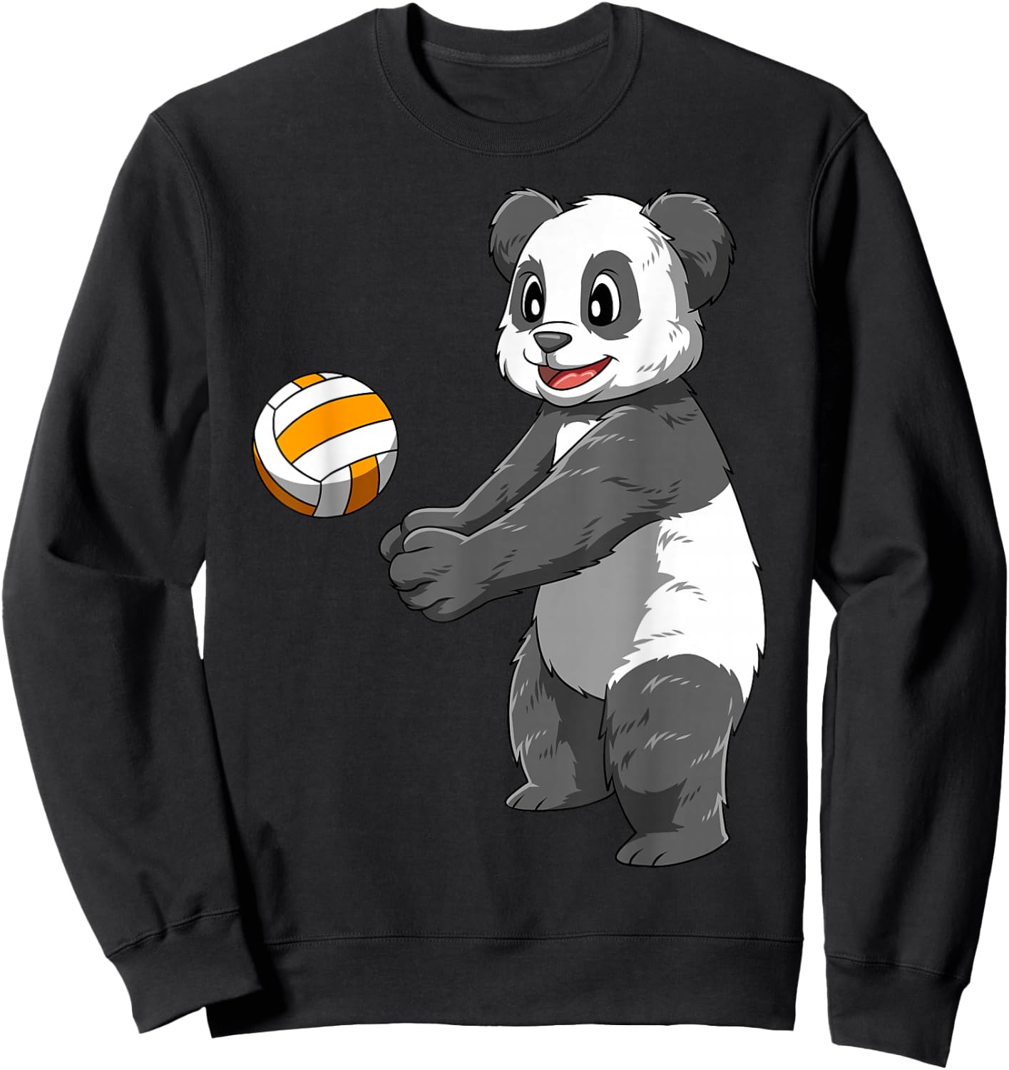Panda Volleyball Panda Playing Volleyball Panda Sweatshirt - Sweatshirt | Black