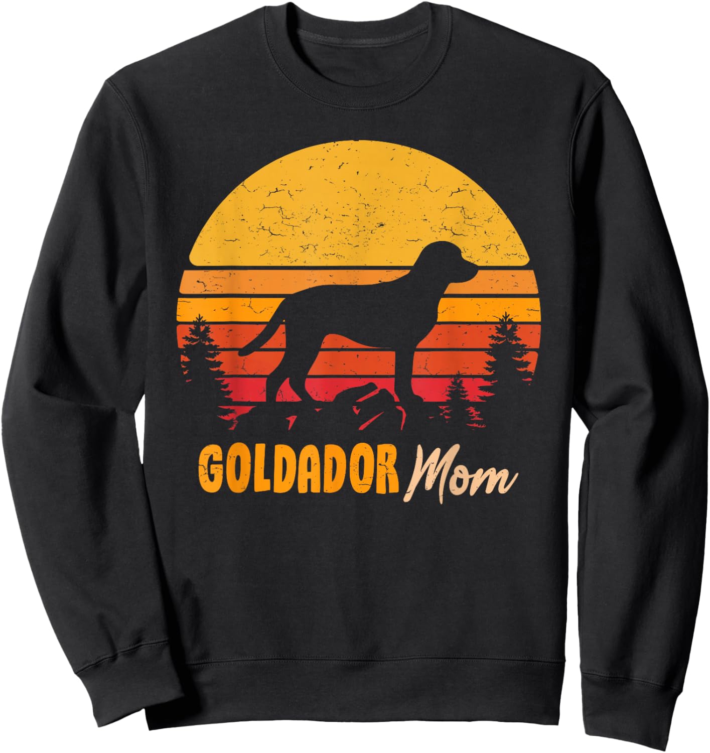 Goldador Mom Mom Vintage Retro Dog Woman Gift Sweatshirt - Sweatshirt | Black