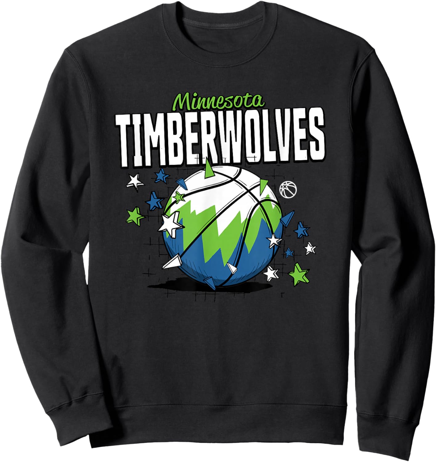 NBA Minnesota Timberwolves Basketball Doodle Stars Sweatshirt - Sweatshirt | Black