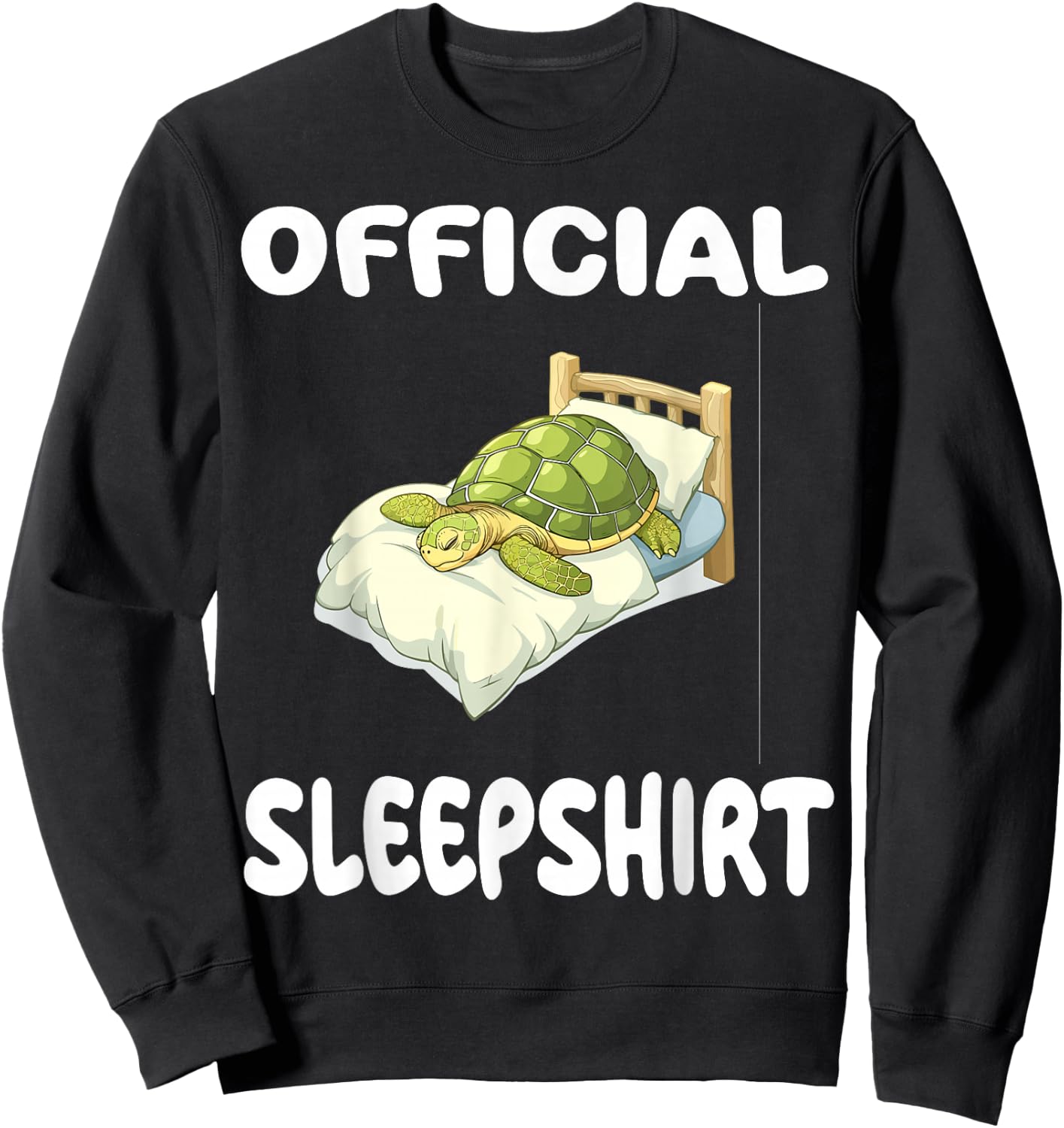Turtle Official Sleepshirt Pajamas Nightgown Sweatshirt - Sweatshirt | Black