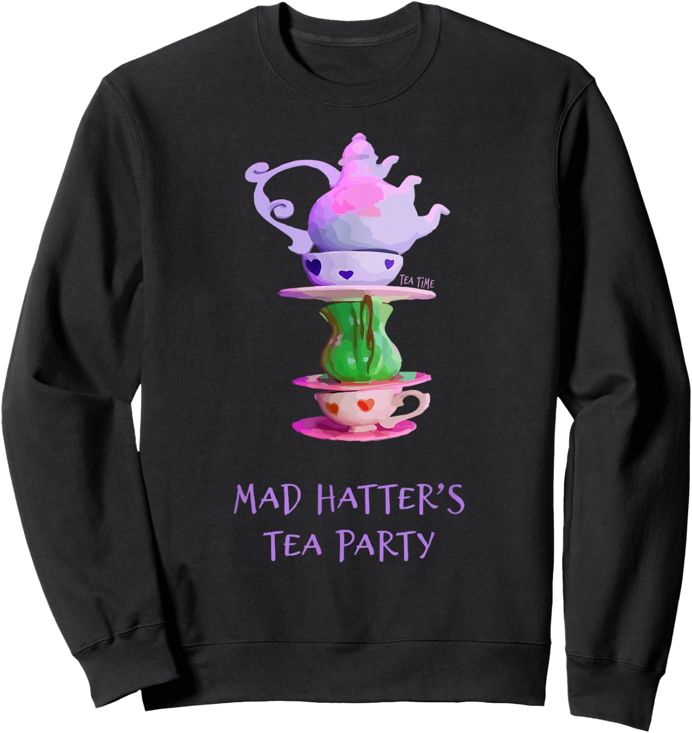 Mad Hatter's Tea Party - Alice in Wonderland Sweatshirt - Sweatshirt | Black