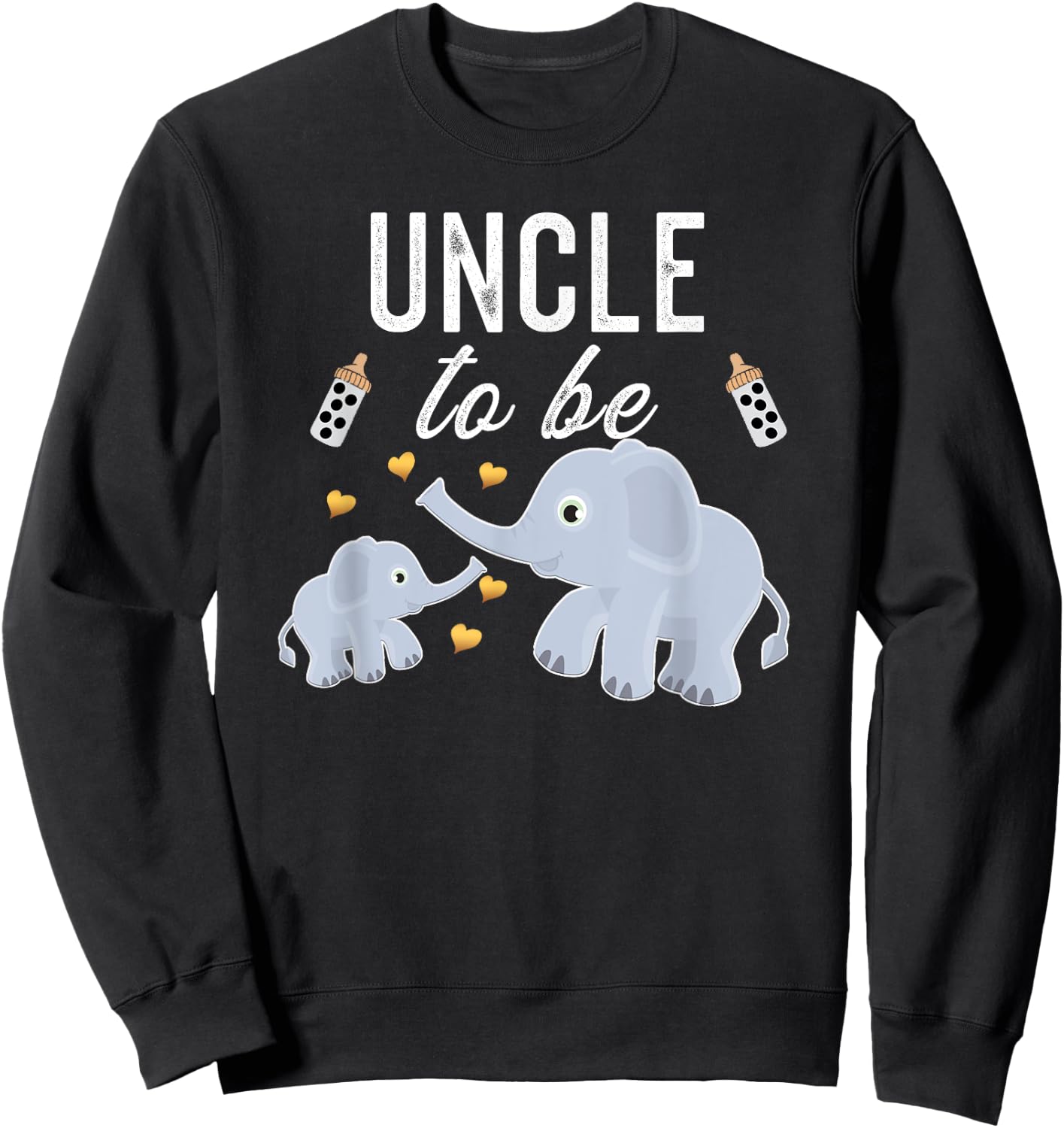 Uncle To Be Elephant Baby Shower Uncle Cute Sweatshirt - Sweatshirt | Black