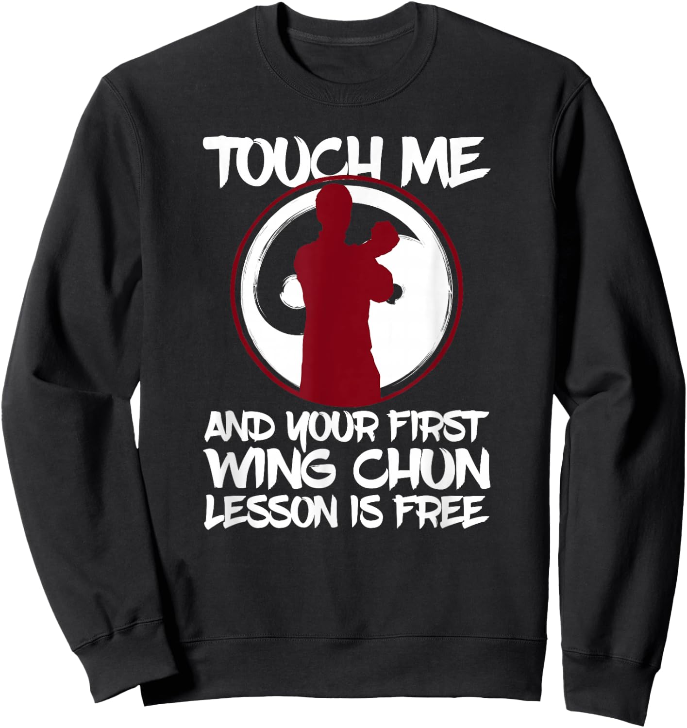 Wing Chun I Yin Yang Wooden Dummy Butterfly Swords Kung Fu Sweatshirt - Sweatshirt | Black