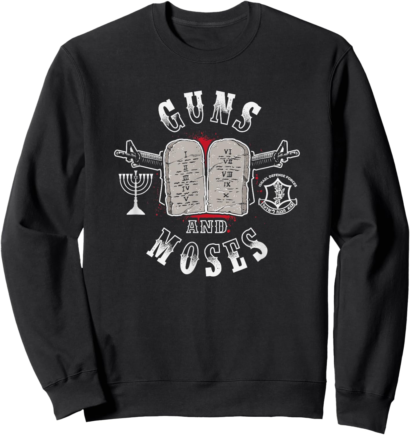 Guns N Moses Israeli Defense Force IDF Sweatshirt - Sweatshirt | Black