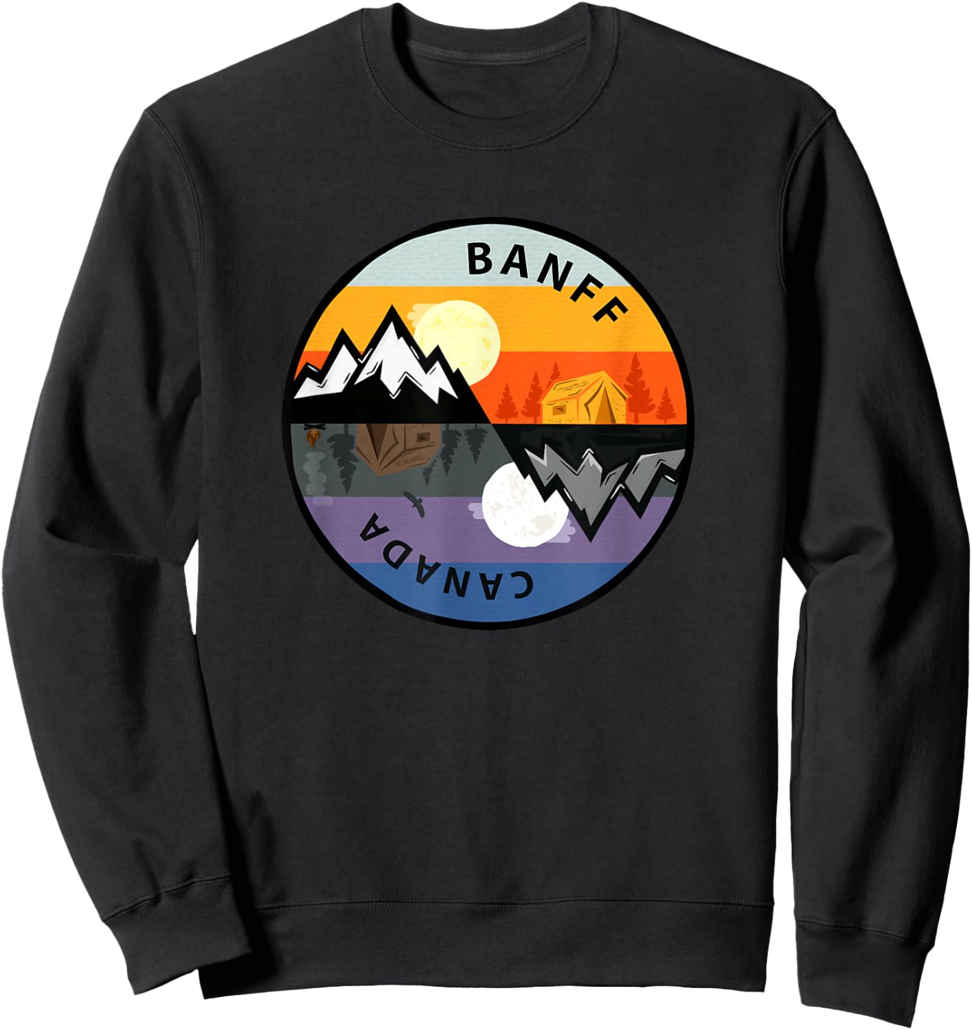 Retro Vintage Banff, Canada Souvenir Sweatshirt - Sweatshirt | Black