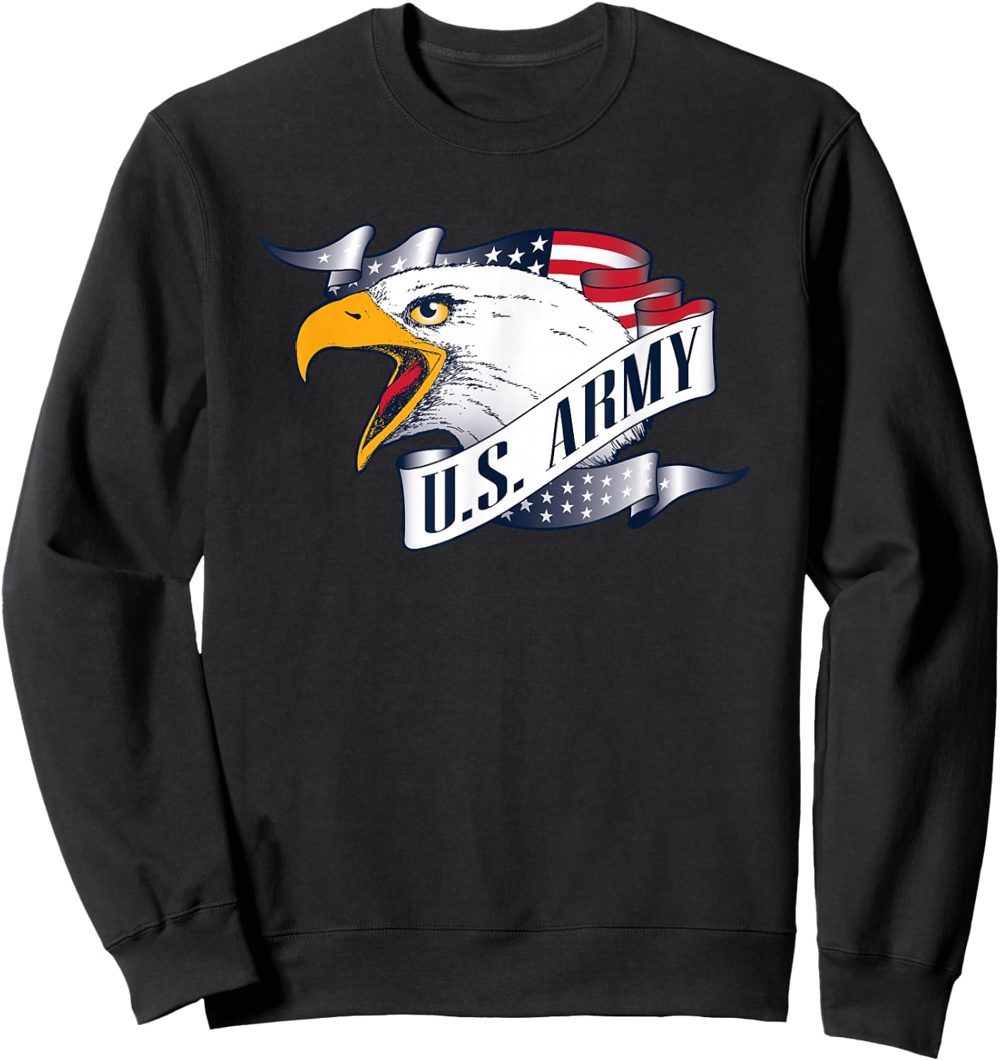 Military Army United States Eagle Green Officially Licensed Sweatshirt - Sweatshirt | Black