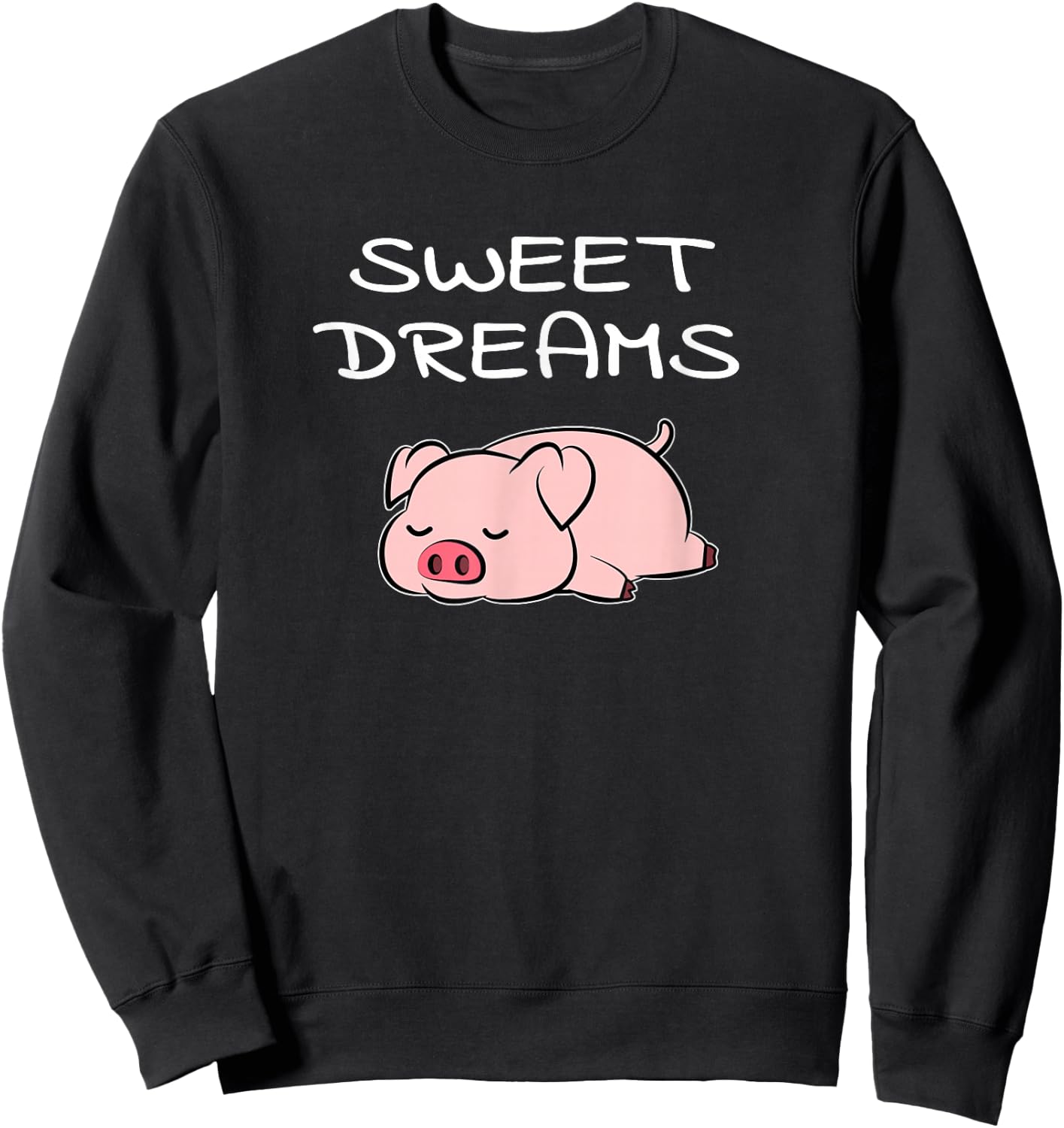 Pig Sweet Dreams Pajama for Bedtime Sweatshirt - Sweatshirt | Black