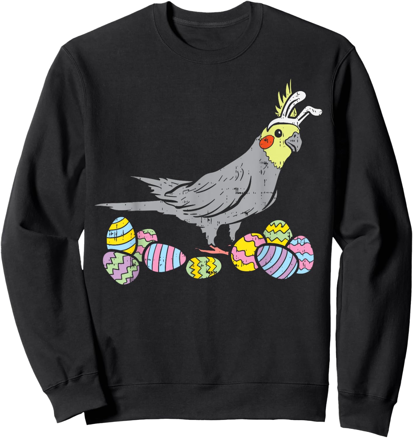 BoredKoalas Easter Shirts Men Women Kids Gifts Cockatiel Bunny Ears Eggs Cute Easter Bird Lovers Gift Sweatshirt - Sweatshirt | Black