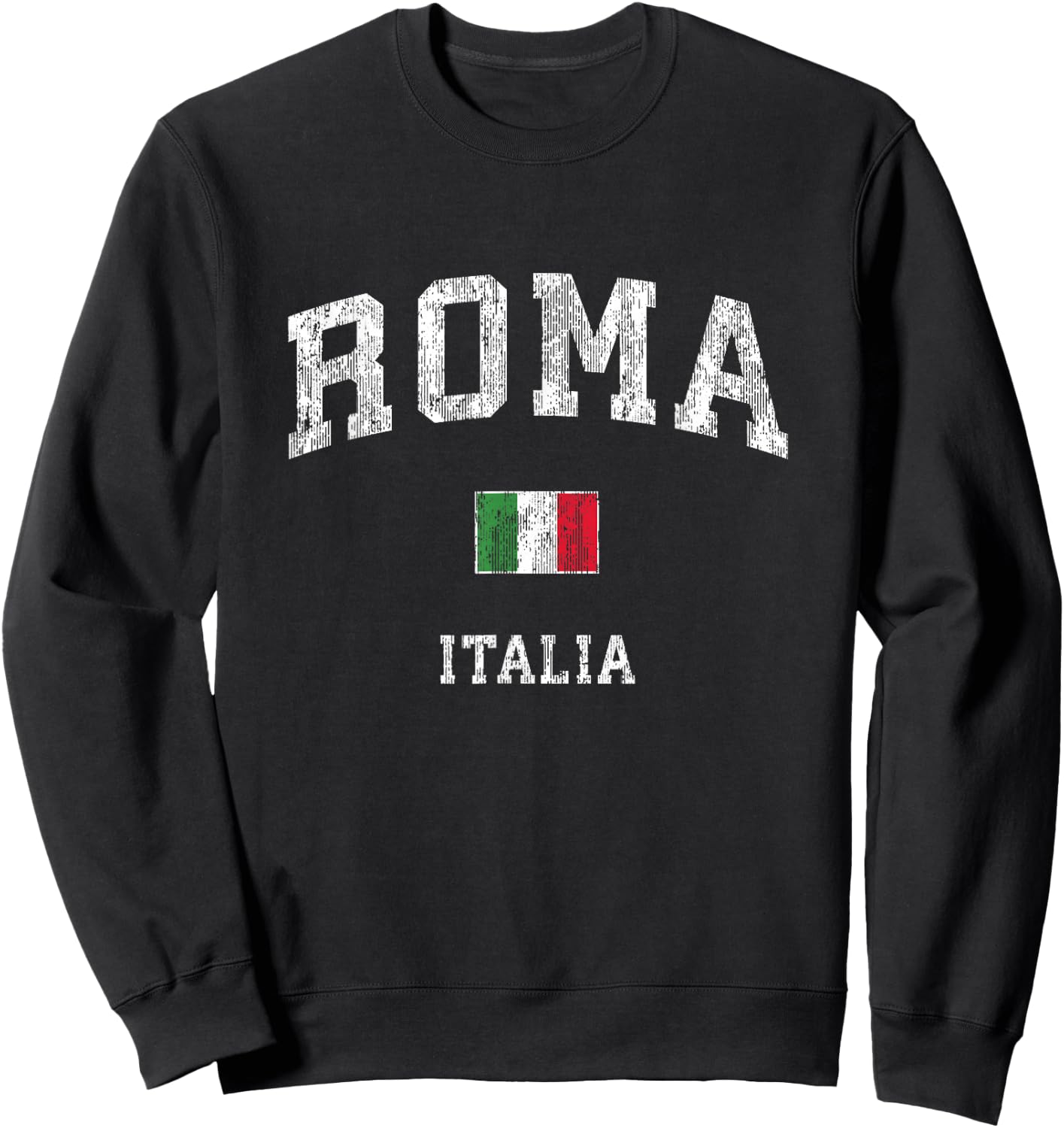 Roma Italia Rome Italy Vintage Athletic Sports Design Sweatshirt - Sweatshirt | Black