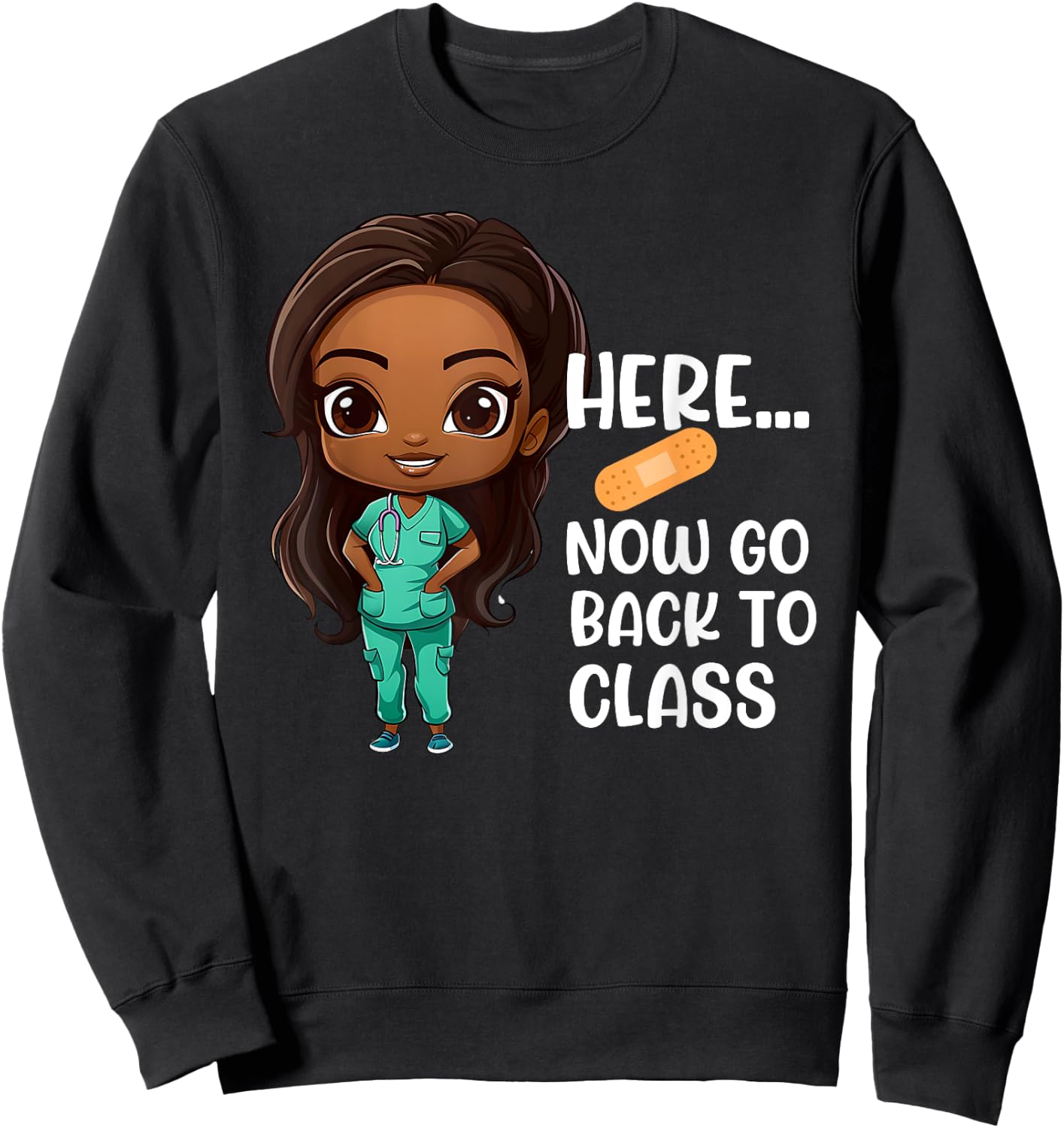 African American Black School Nurse Appreciation Nursing Sweatshirt - Sweatshirt | Black