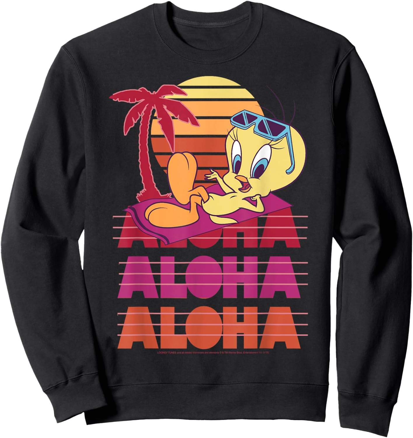 Looney Tunes Tweety Bird Aloha Stack Sweatshirt - Sweatshirt | Black