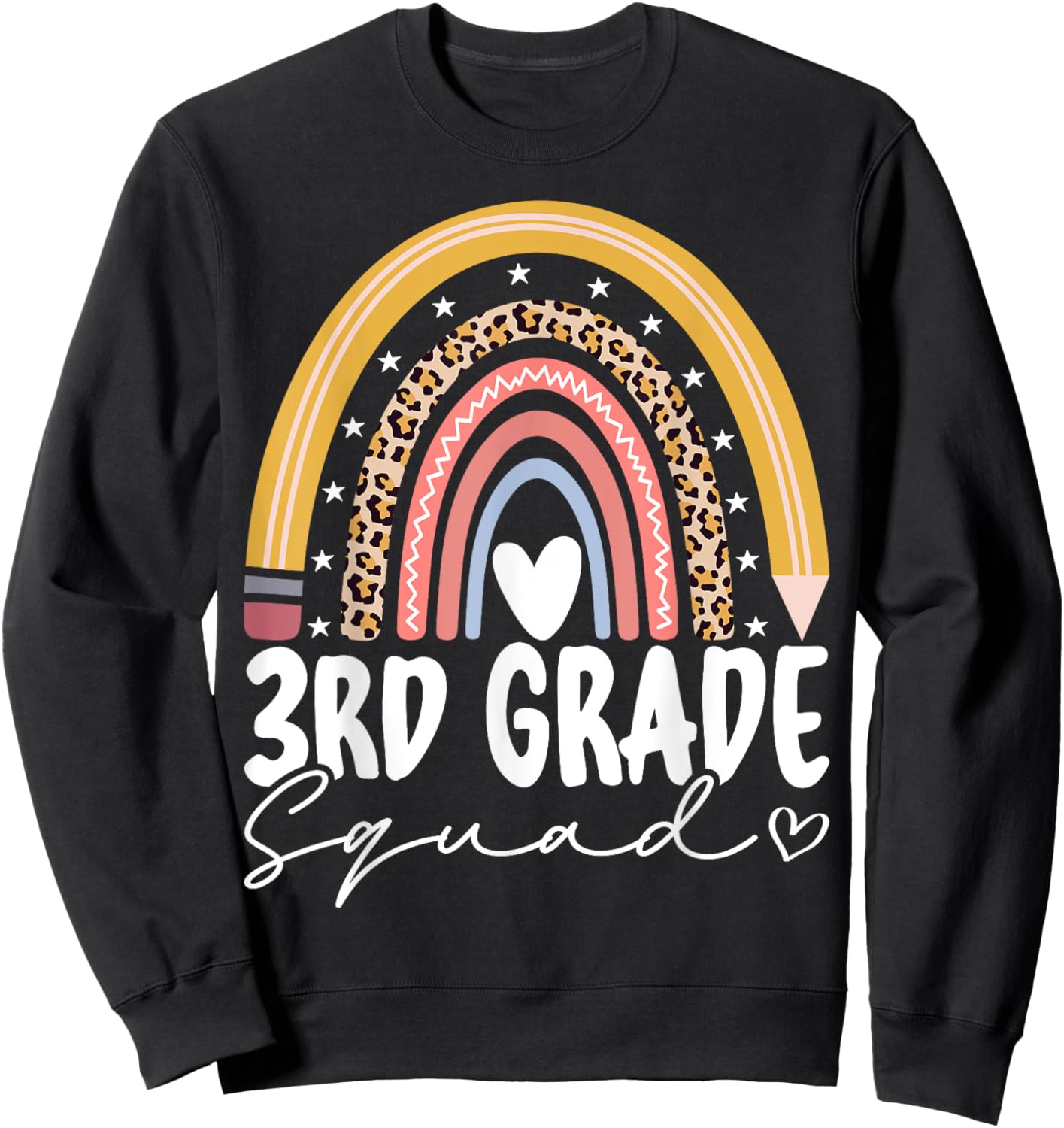 Third Grade Squad 3rd Grade Team Retro First Day of School Sweatshirt - Sweatshirt | Black