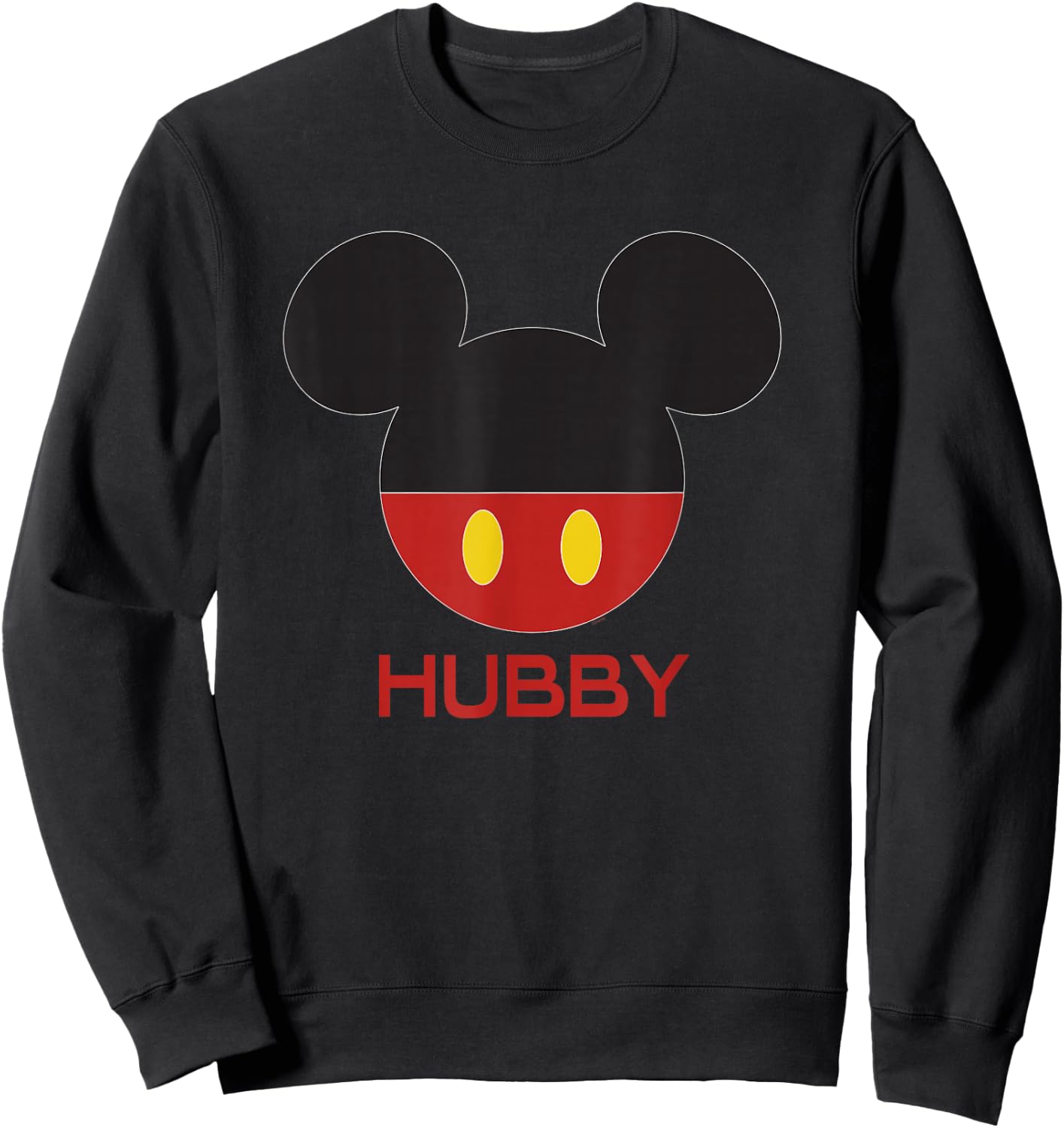 Disney Mickey Mouse Red Shorts Icon Hubby Husband Family Sweatshirt - Sweatshirt | Black