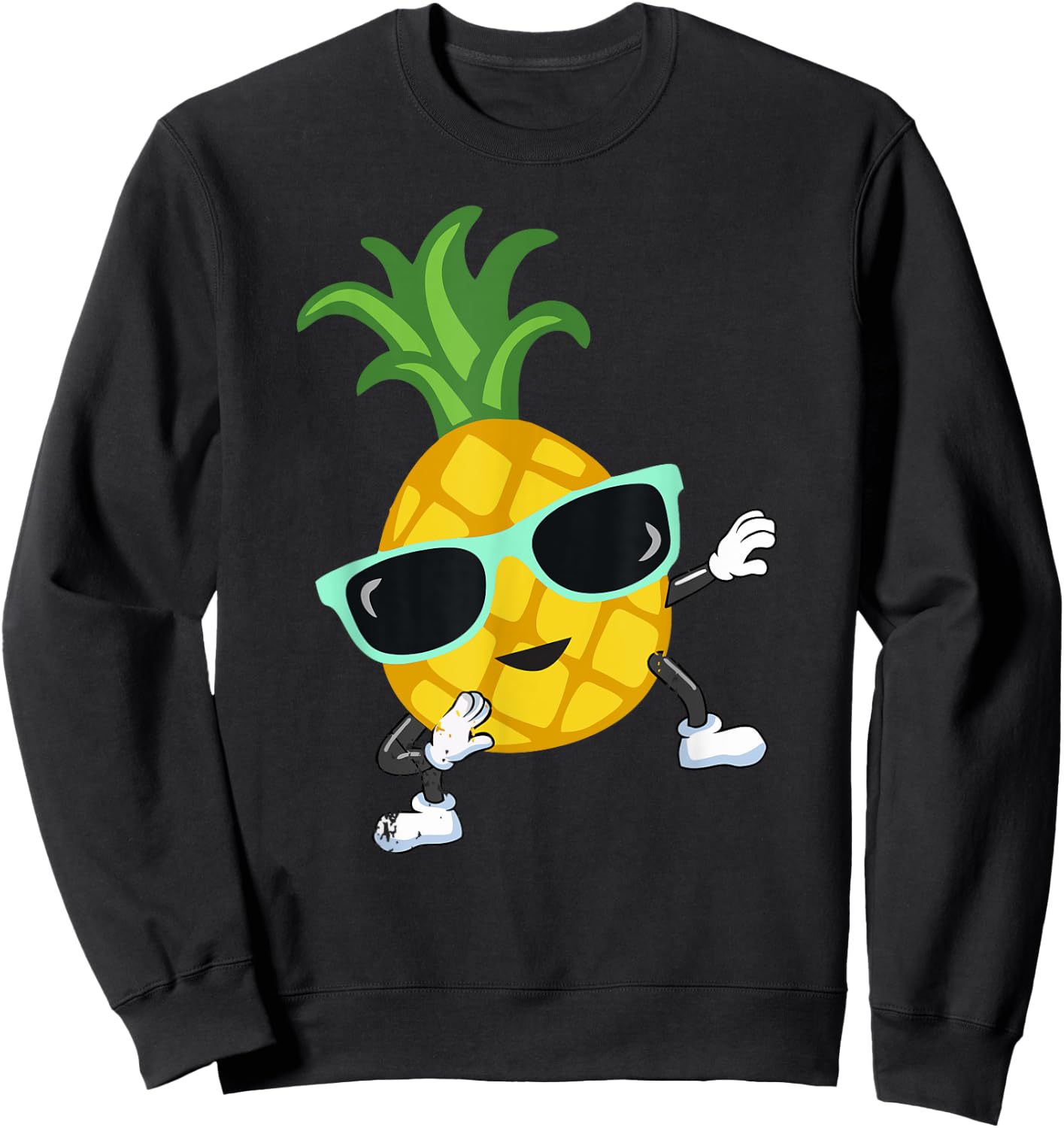 Dabbing pineapple wearing sunglasses funny pool party gift Sweatshirt - Sweatshirt | Black