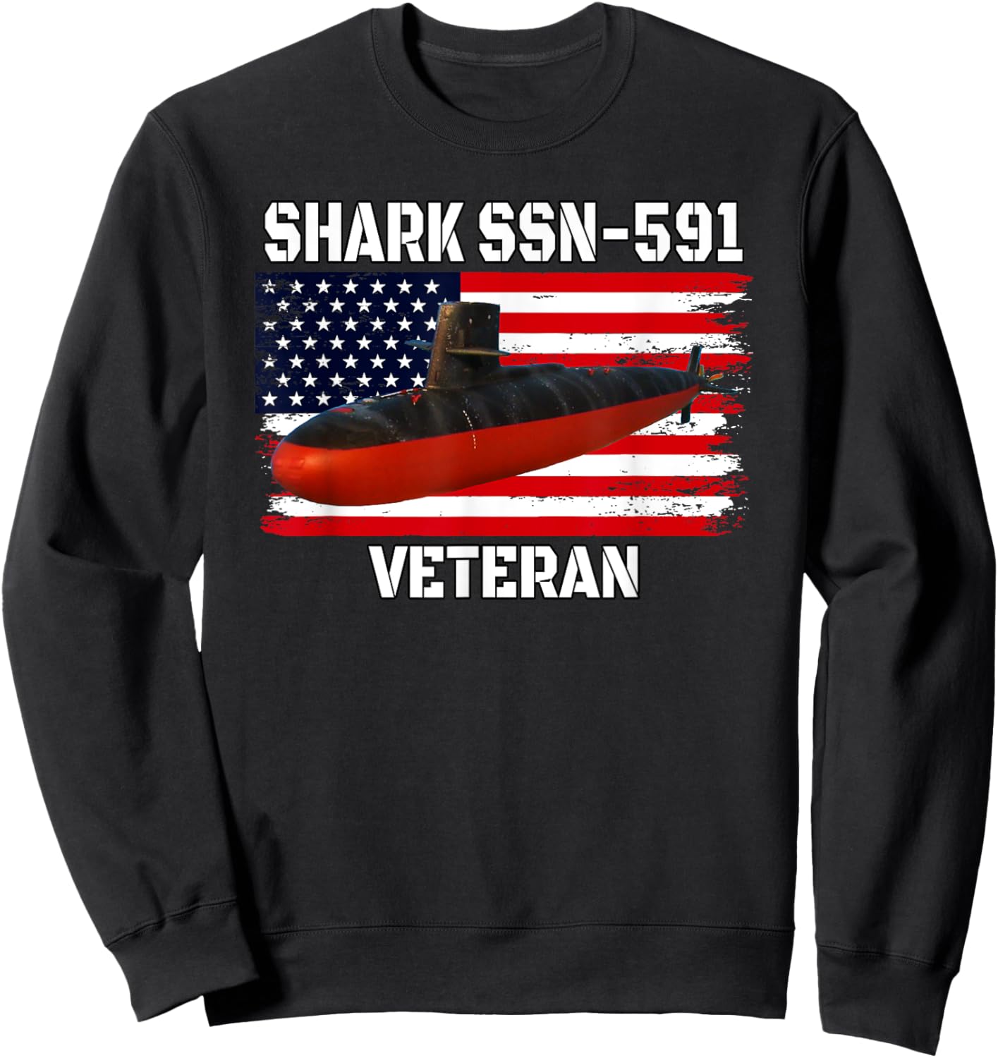 Submarine USS Shark SSN-591 Veteran Grandfather Dad Son Sweatshirt - Sweatshirt | Black
