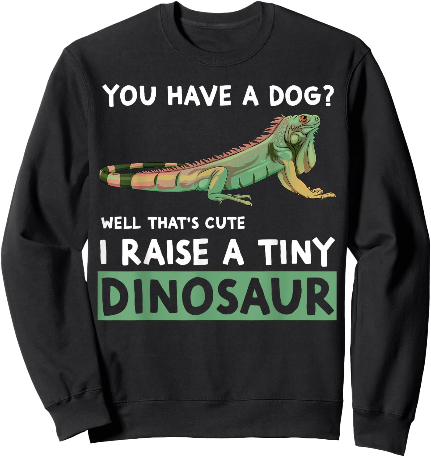 You Have A Dog? I Raise A Tiny Dinosaur Funny Iguana Owner Sweatshirt - Sweatshirt | Black