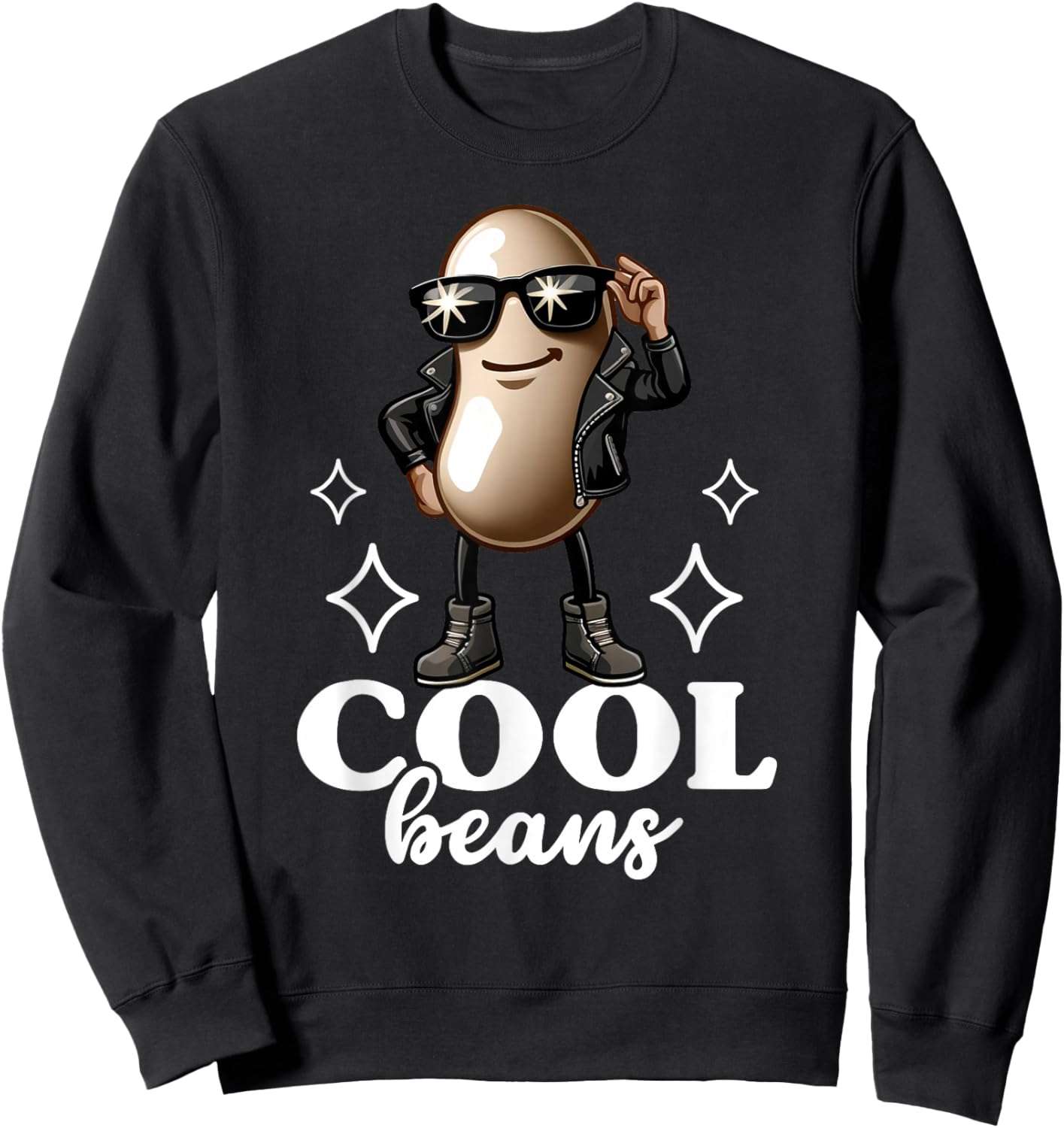 Cool Beans Food Pun Product Women Kids Sweatshirt - Sweatshirt | Black