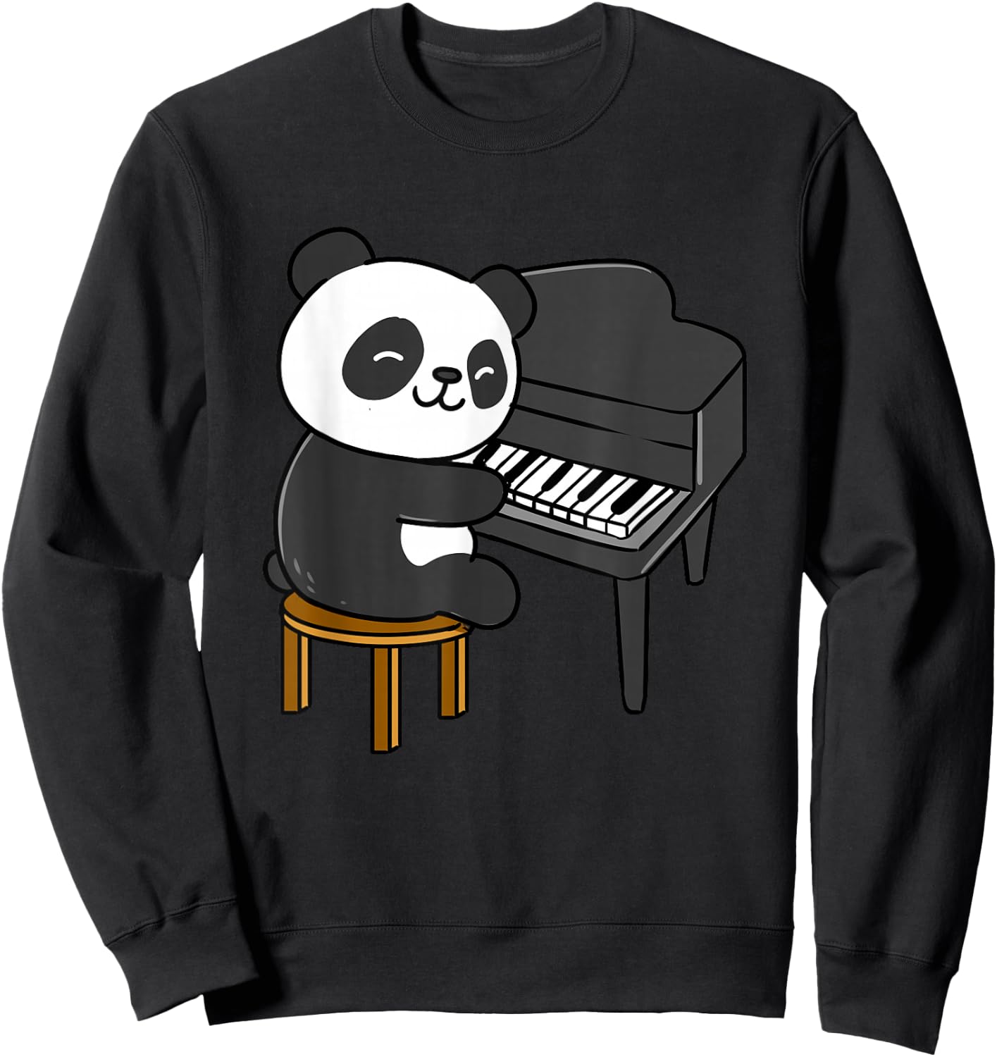 Panda Playing Piano Sweatshirt - Sweatshirt | Black