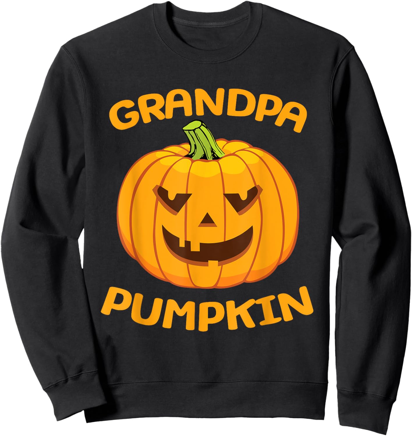 Grandpa Pumpkin Halloween Costume Sweatshirt - Sweatshirt | Black