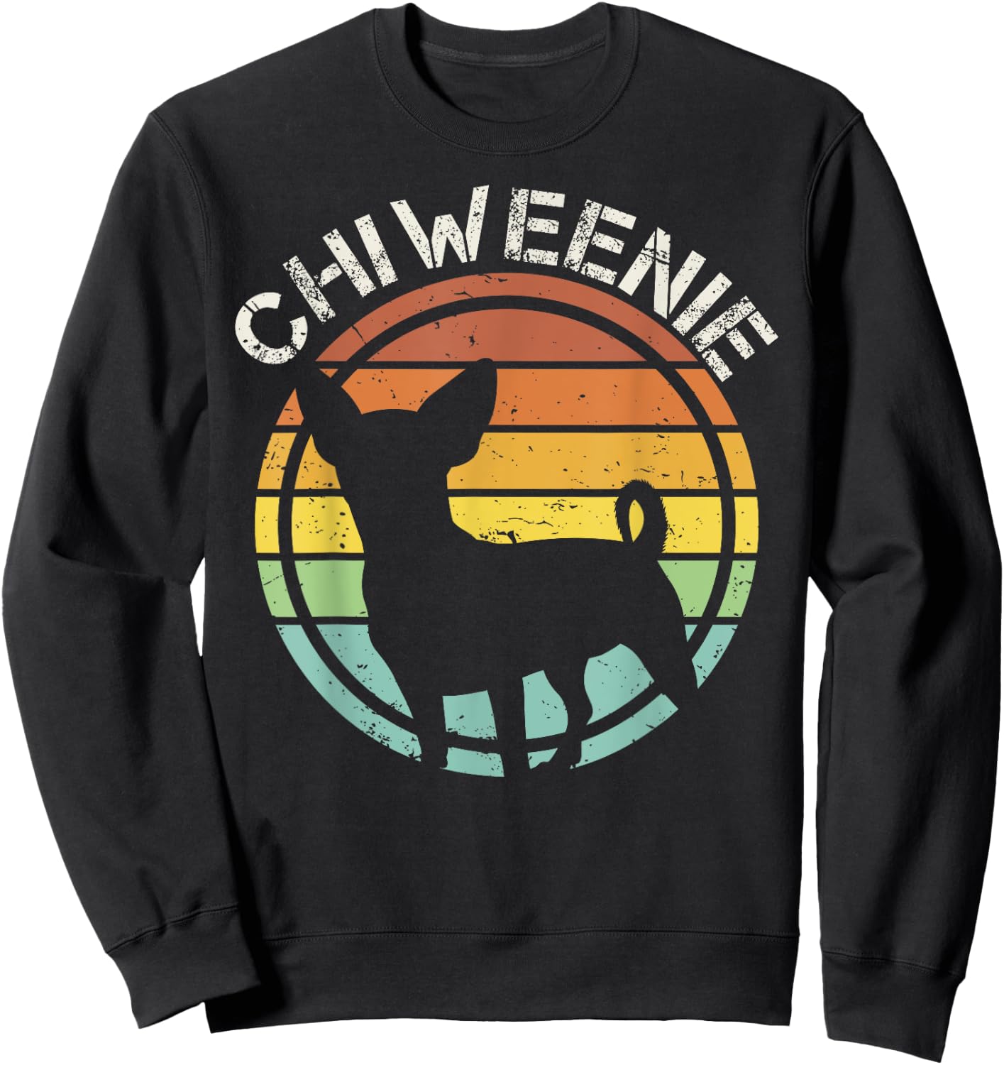 Cute Retro Chiweenie Silhouette Gift design for Chiweenies Sweatshirt - Sweatshirt | Black