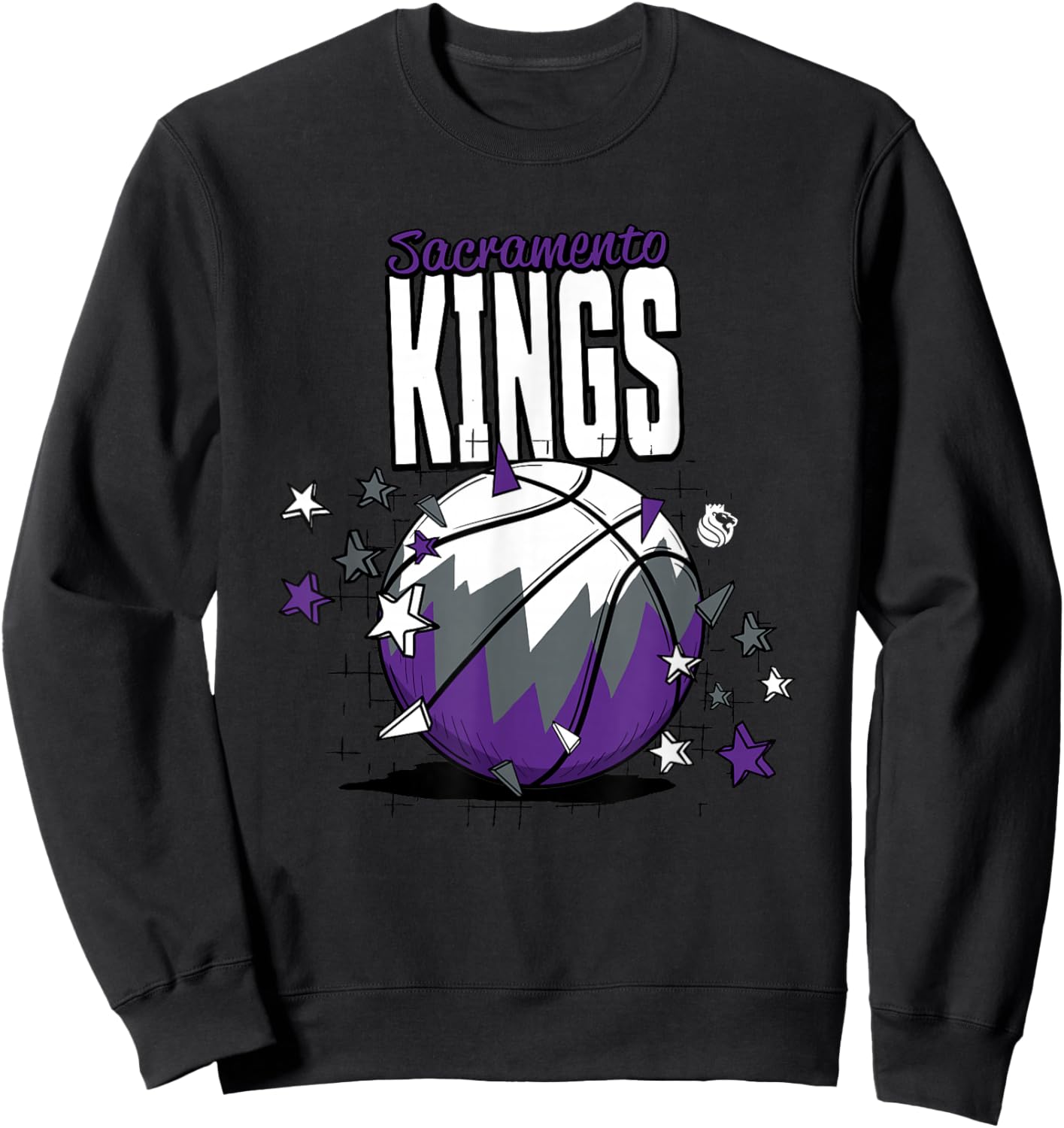 NBA Sacramento Kings Basketball Doodle Stars Sweatshirt - Sweatshirt | Black