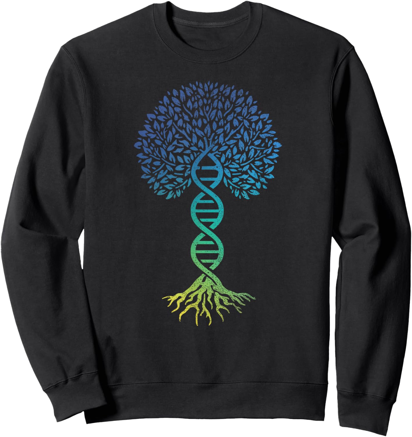 Tree Of Life DNA Science Genetics Earth Day Genealogy Blue Sweatshirt - Sweatshirt | Black