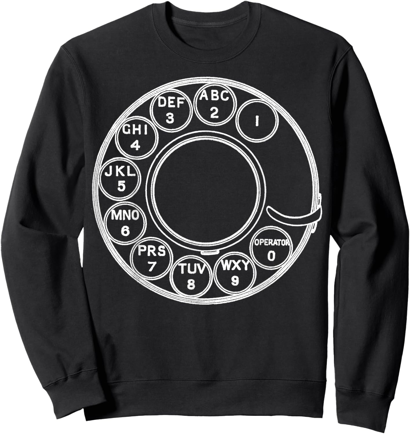Nerdy Vintage Rotary Phone Dial Math Science Teacher White Men Women Girls Kids Sweatshirt - Sweatshirt | Black