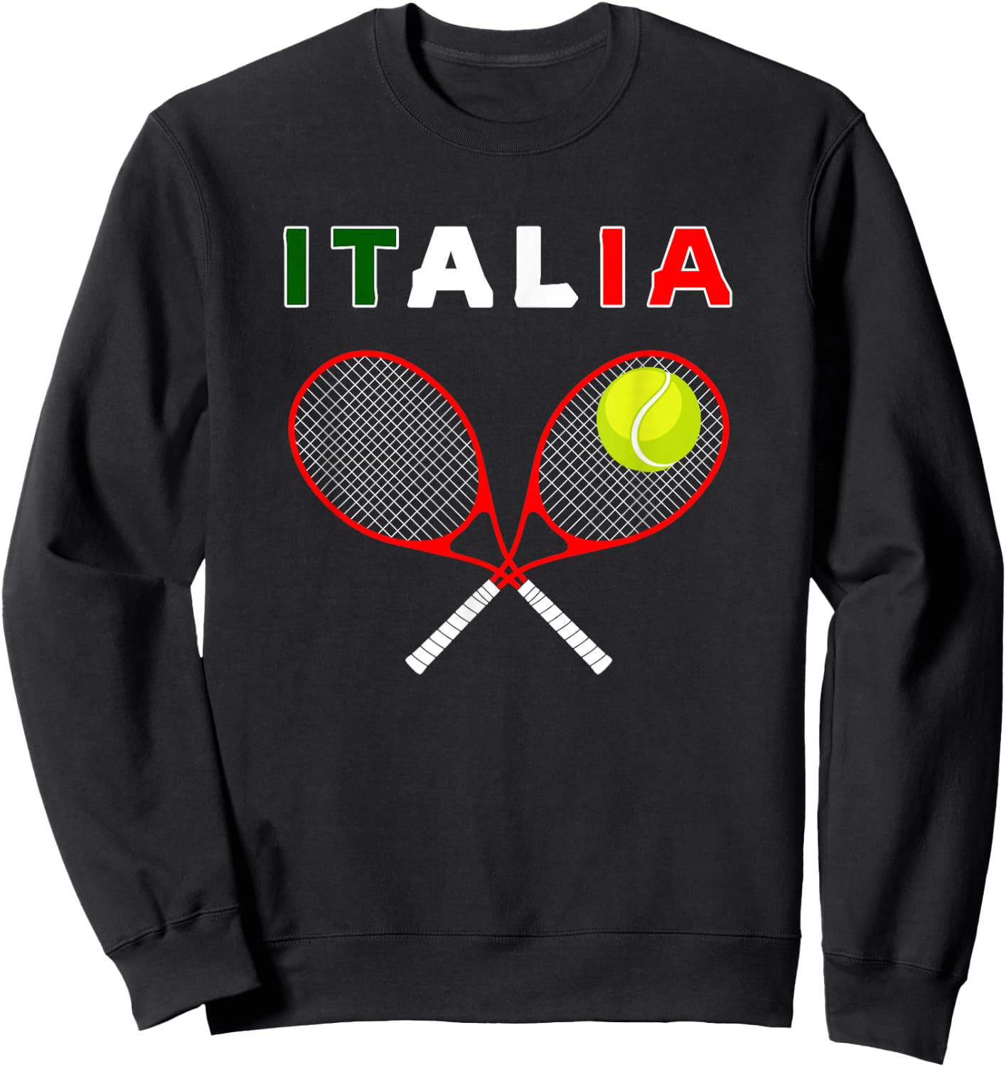 Italy Tennis Graphics / Country Italia Flag Pride Sweatshirt - Sweatshirt | Black