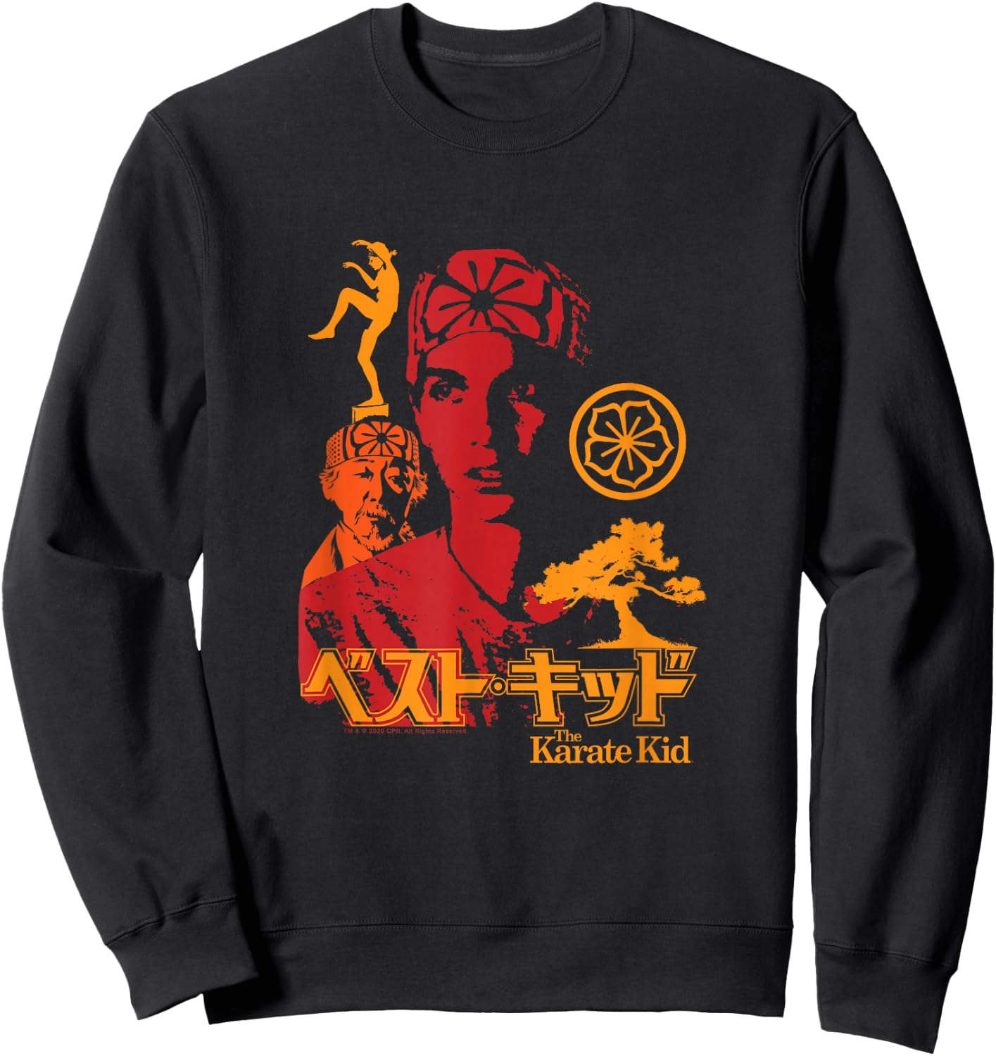 The Karate Kid Iconic Red Orange Yellow Collage Movie Sweatshirt - Sweatshirt | Black
