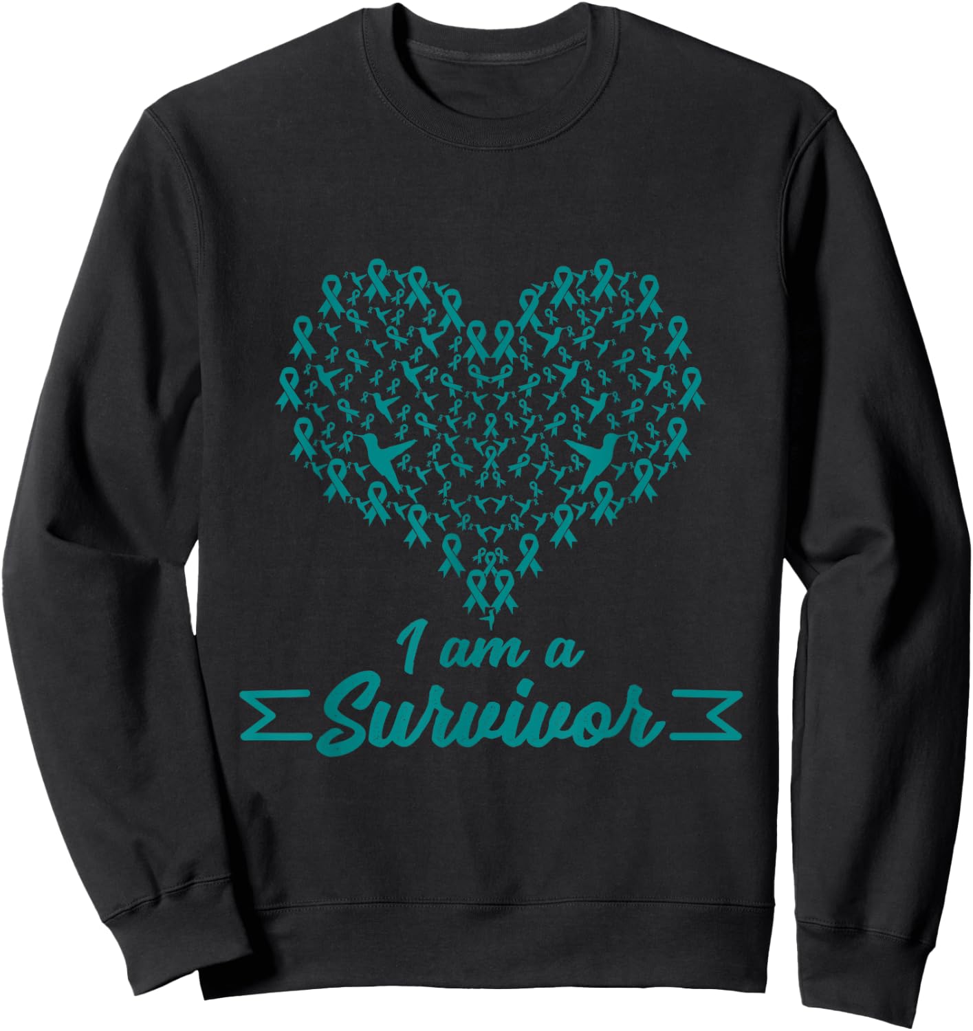 Cancer Survivor Gift Cervical Cancer Awareness Sweatshirt - Sweatshirt | Black