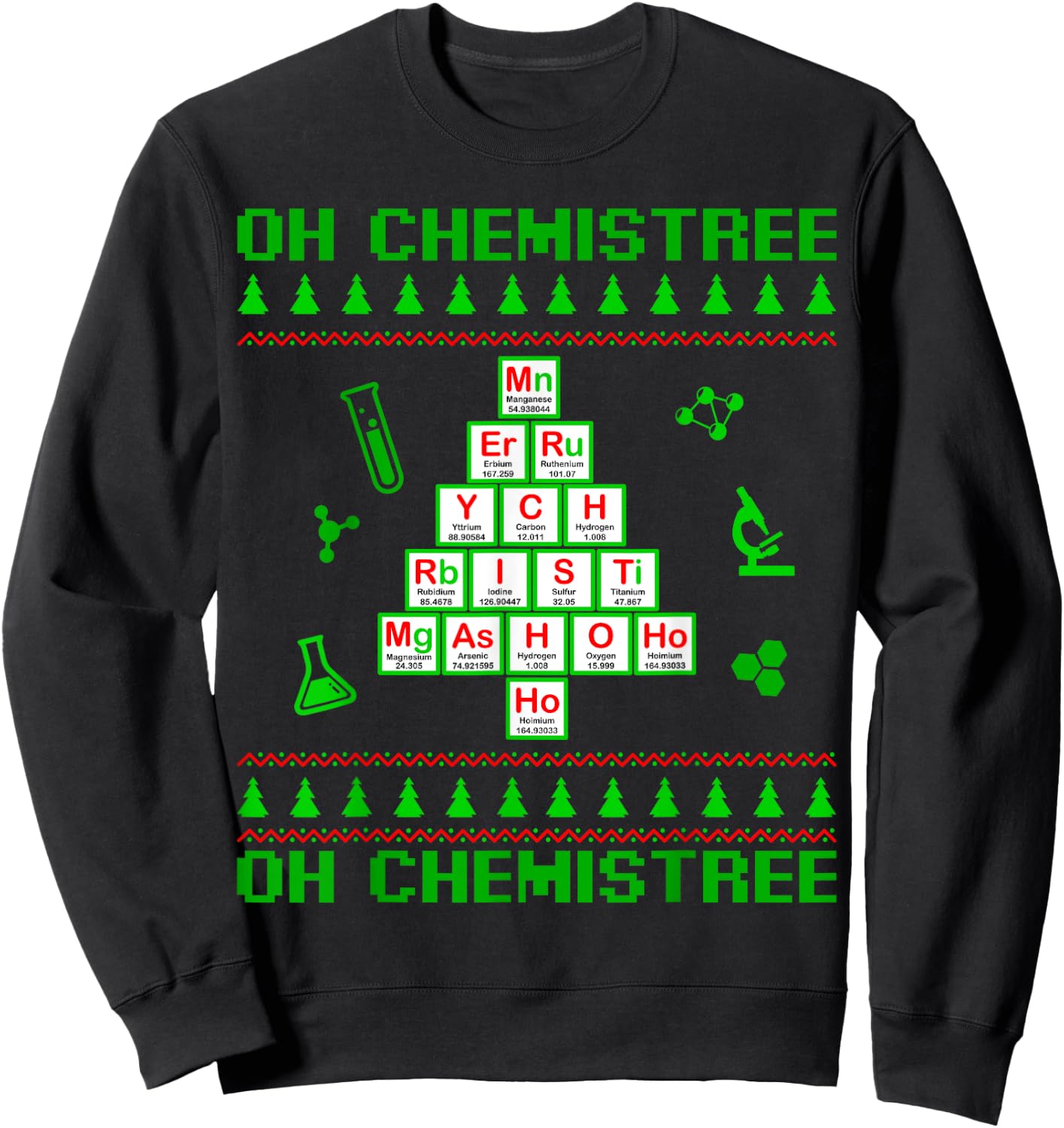 Science Christmas Oh Chemist Tree Chemistree Chemistry Sweatshirt - Sweatshirt | Black