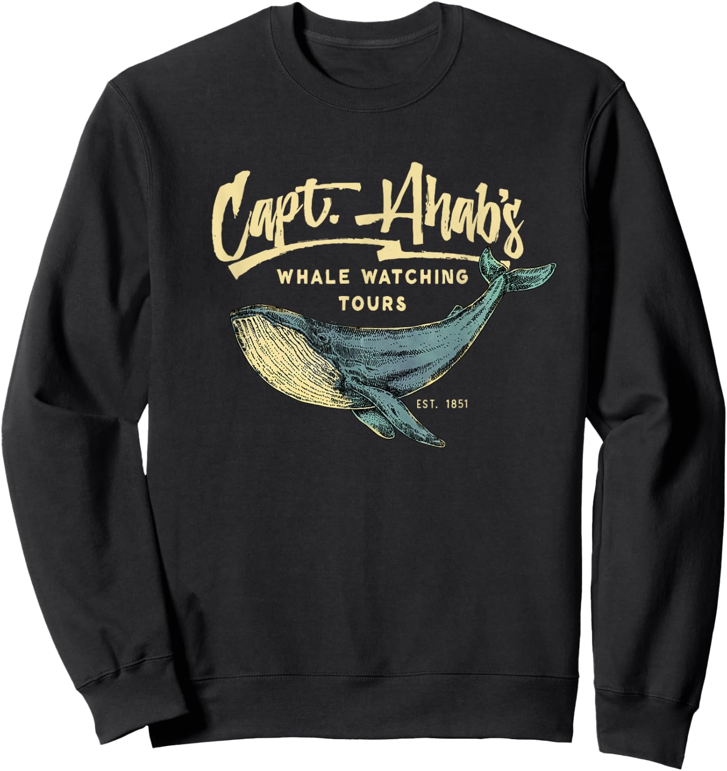 Moby Dick, Herman Melville whale literary gift Sweatshirt - Sweatshirt | Black