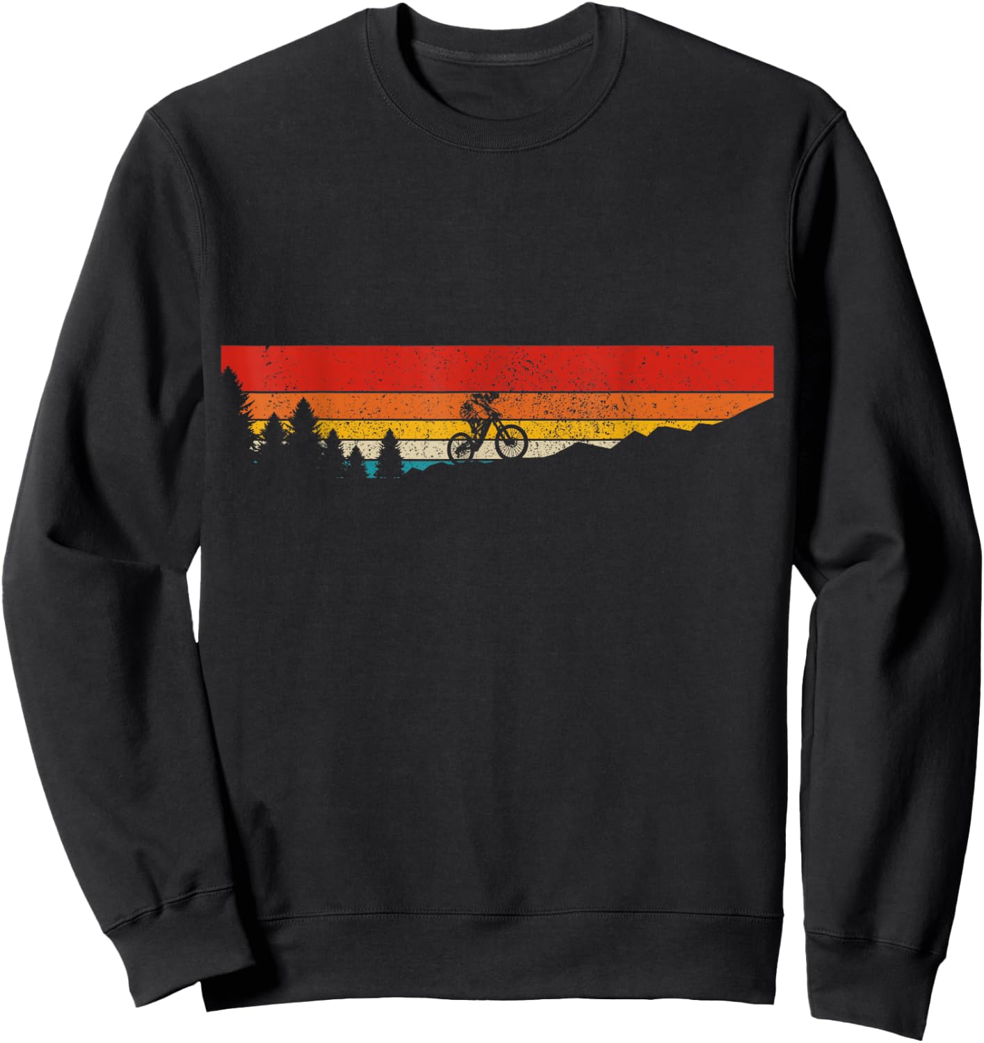 Mountain Bike Vintage MTB Downhill Mountain Biker Sweatshirt - Sweatshirt | Black