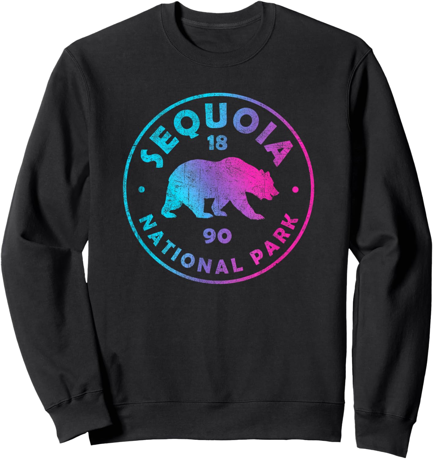 Sequoia National Park Colorful Tie Dye Bear Boys Girls Sweatshirt - Sweatshirt | Black