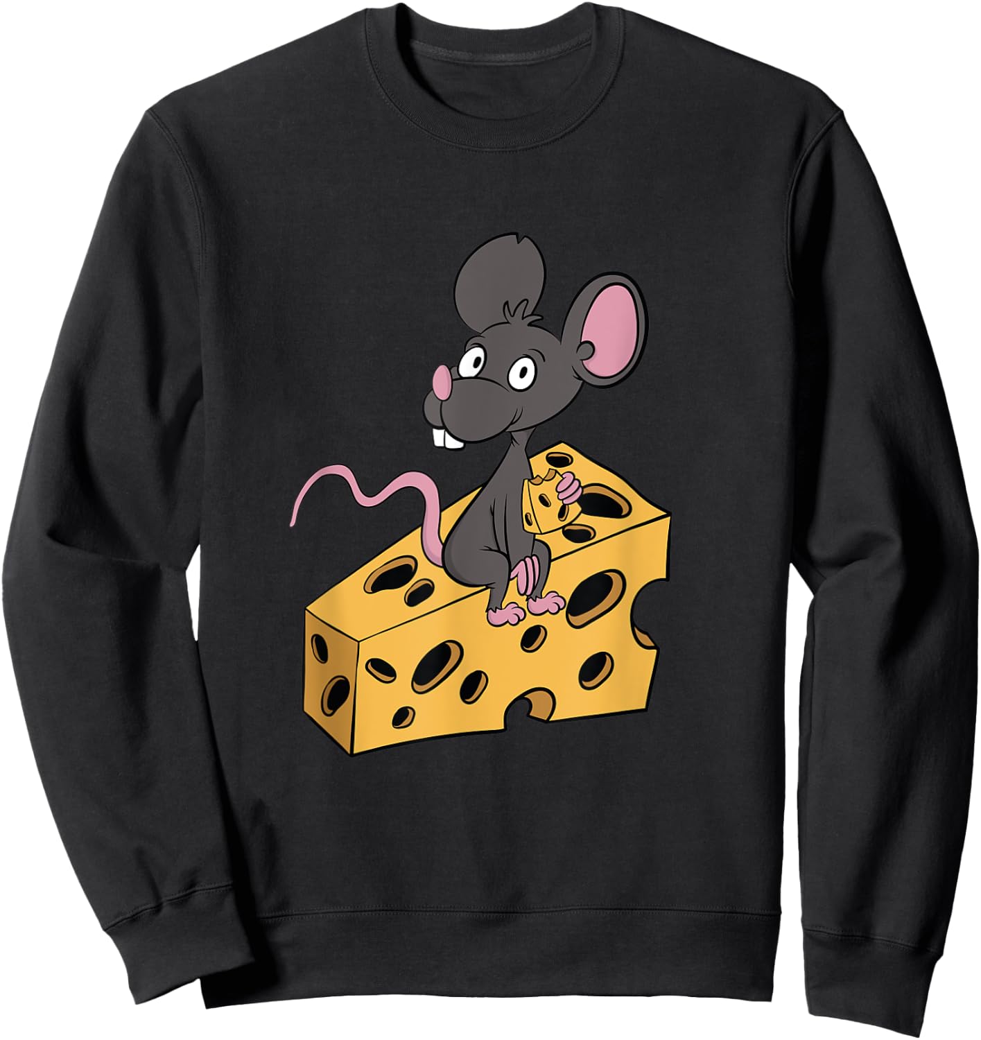 Mouse Pet Rat Gift Cheese Addict Cheesy Low Carb Diet Sweatshirt - Sweatshirt | Black