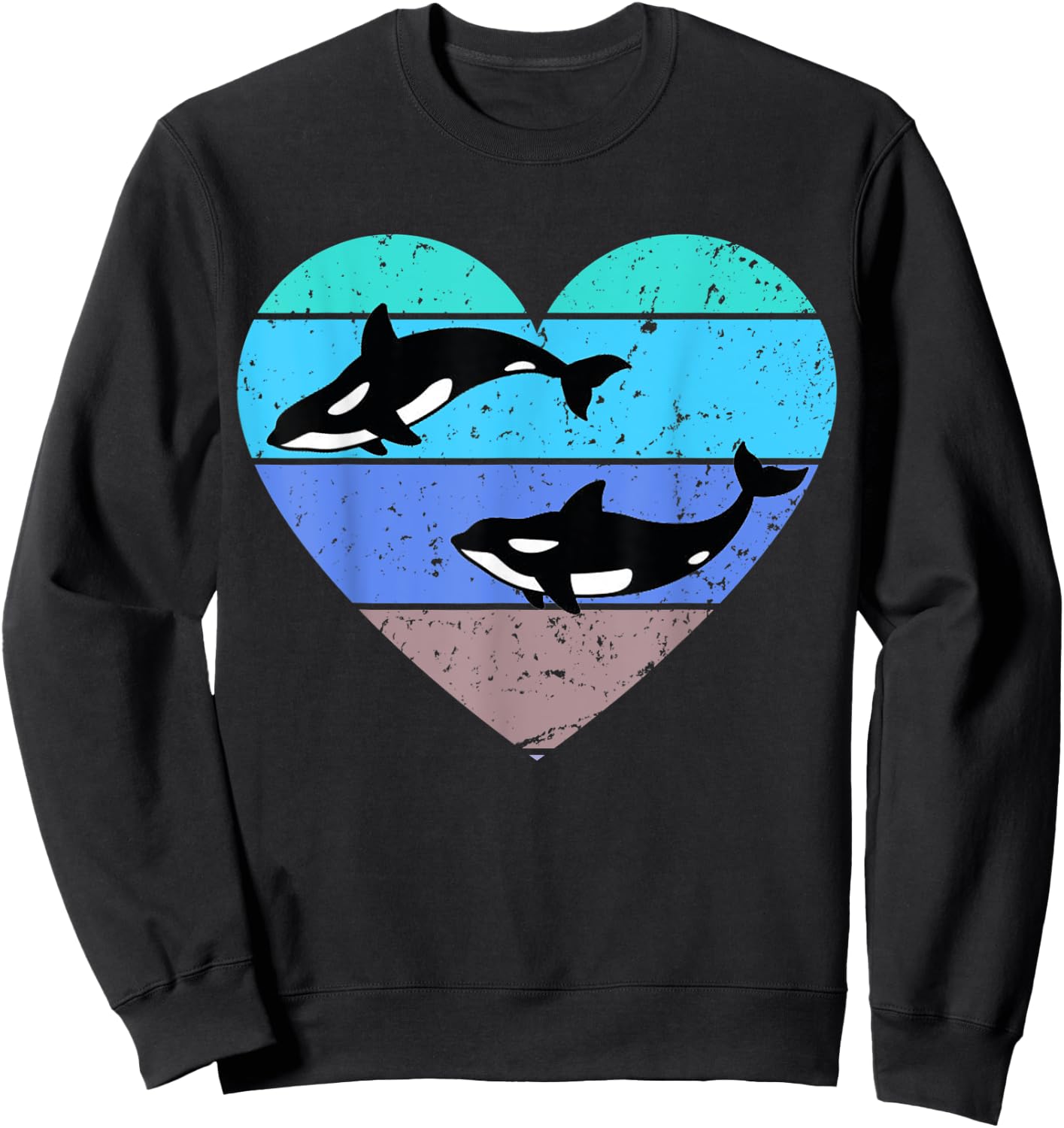 Orca Killer Whale Retro Gift Sweatshirt - Sweatshirt | Black