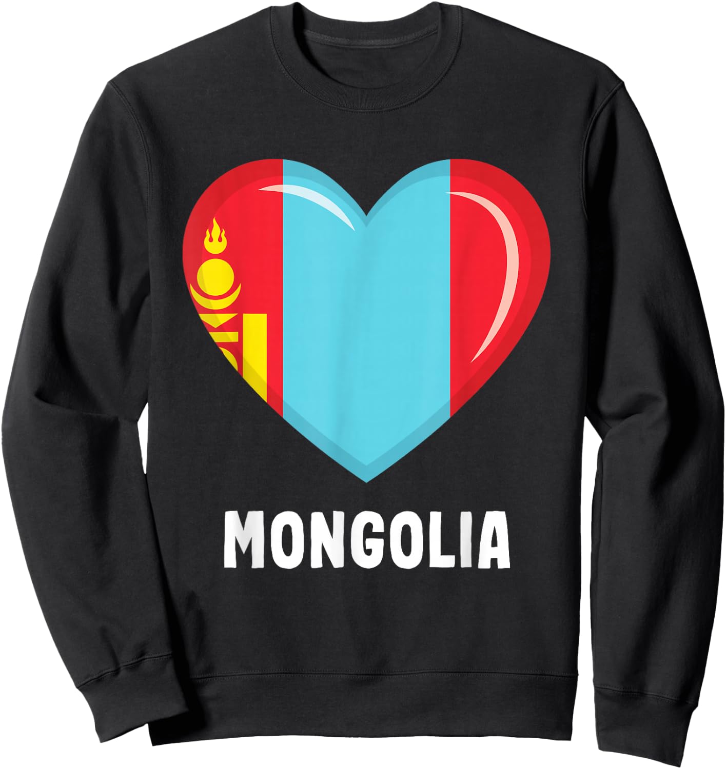 Mongolia Flag Jersey | Mongolian Sweatshirt - Sweatshirt | Black
