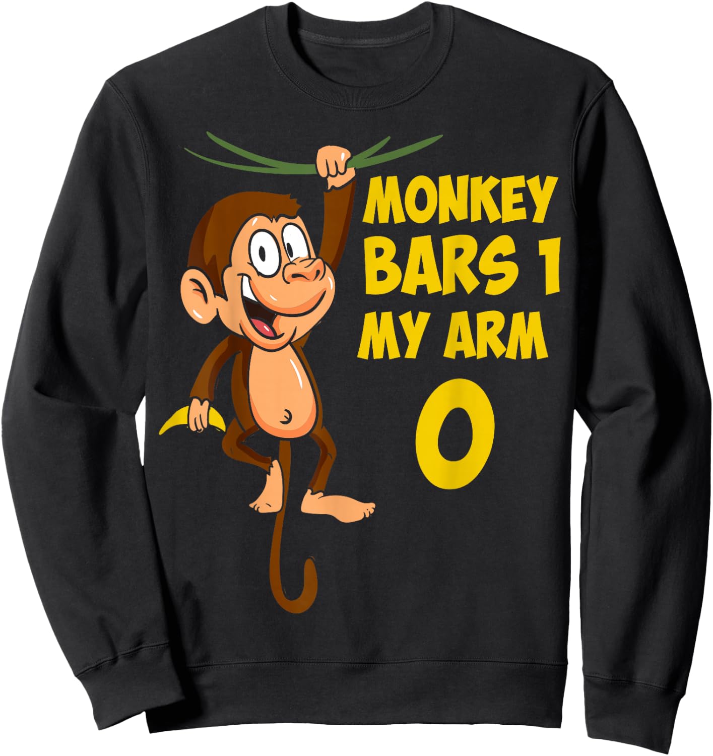 Broken Arm Monkey Bars I Monkey Art I Kids Monkey Sweatshirt - Sweatshirt | Black