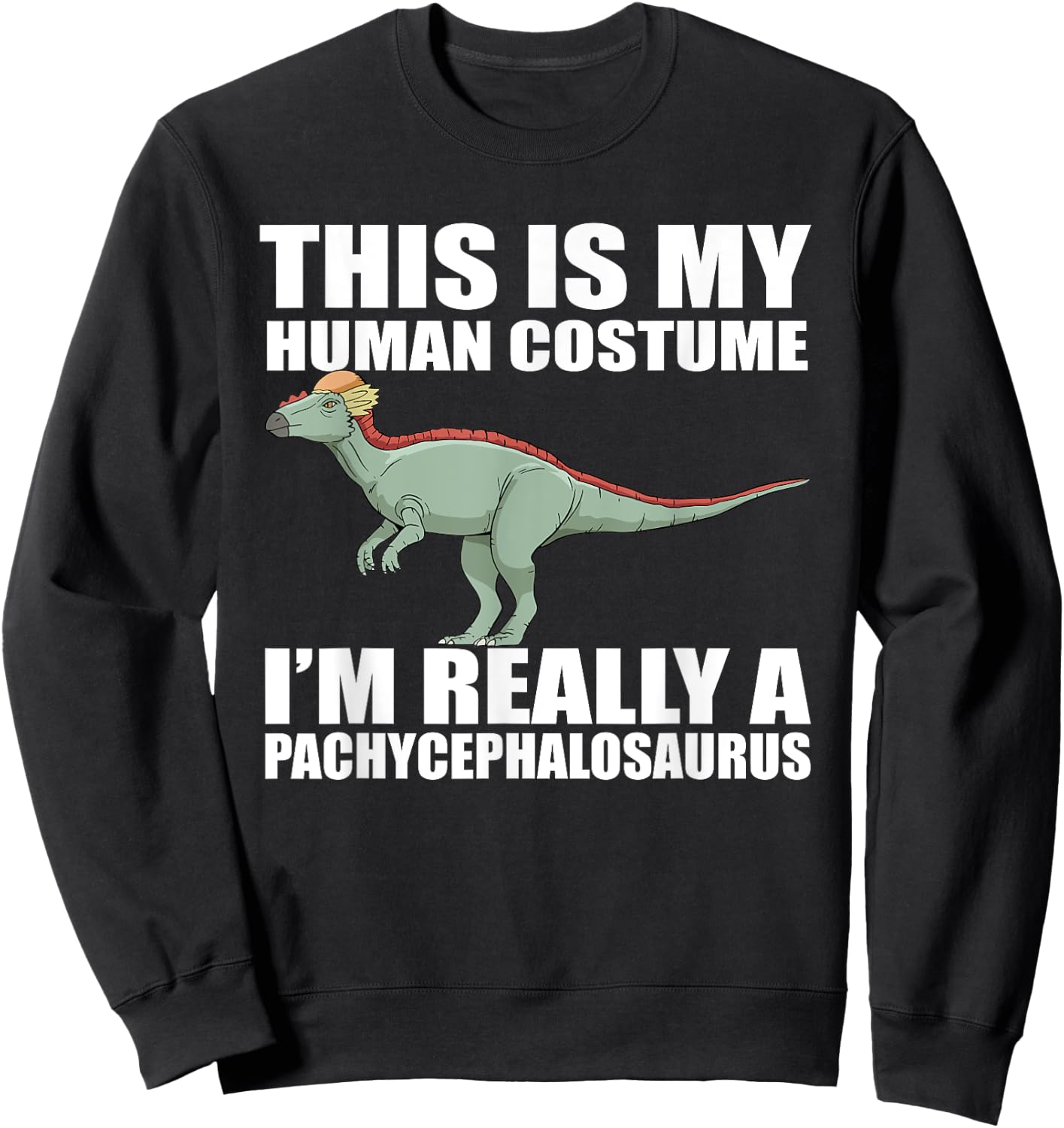 Pachycephalosaurus Dinosaur Costume Sweatshirt - Sweatshirt | Black