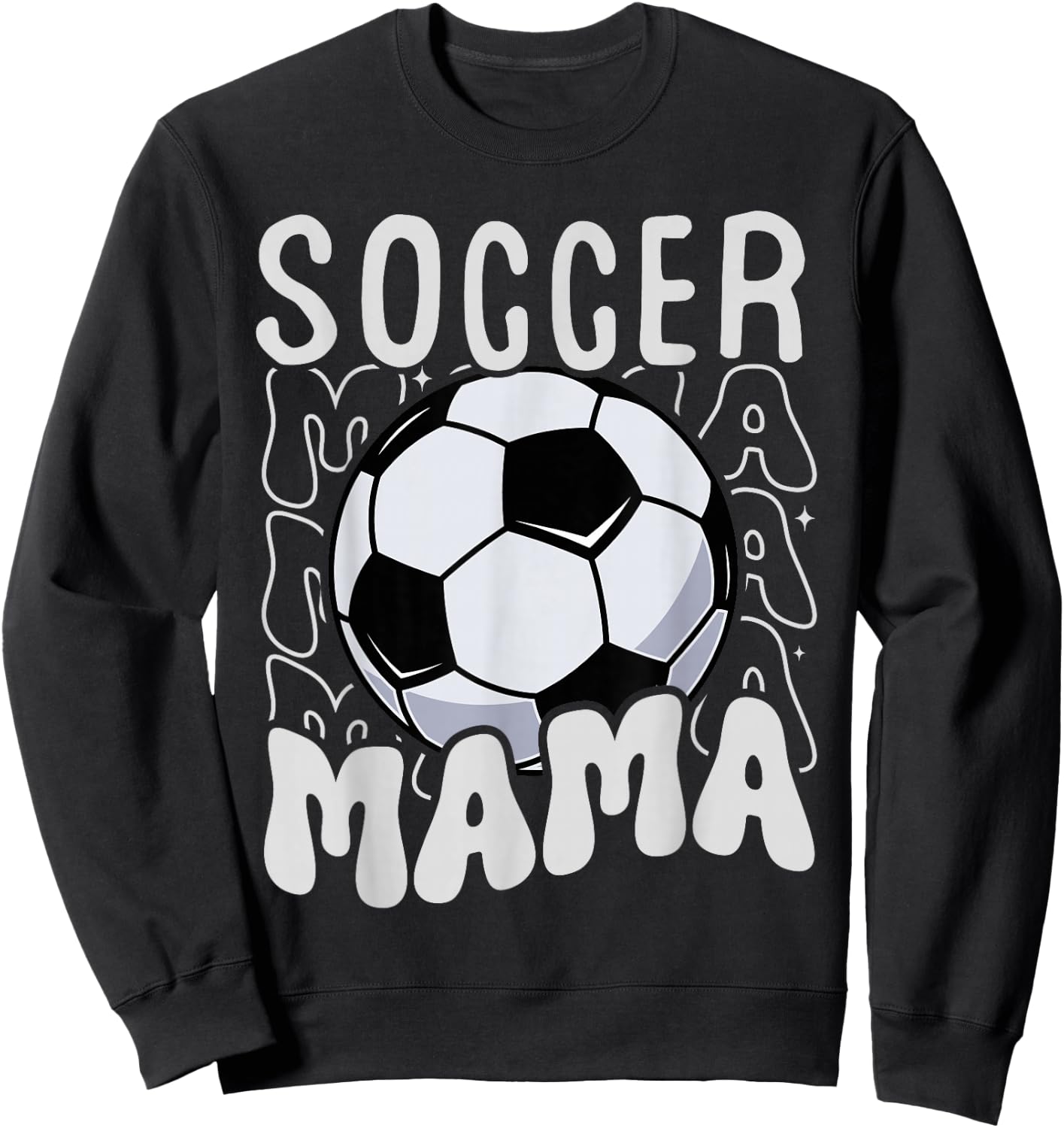 Soccer Mama Groovy Retro Soccer Mom Mothers Day Sweatshirt - Sweatshirt | Black