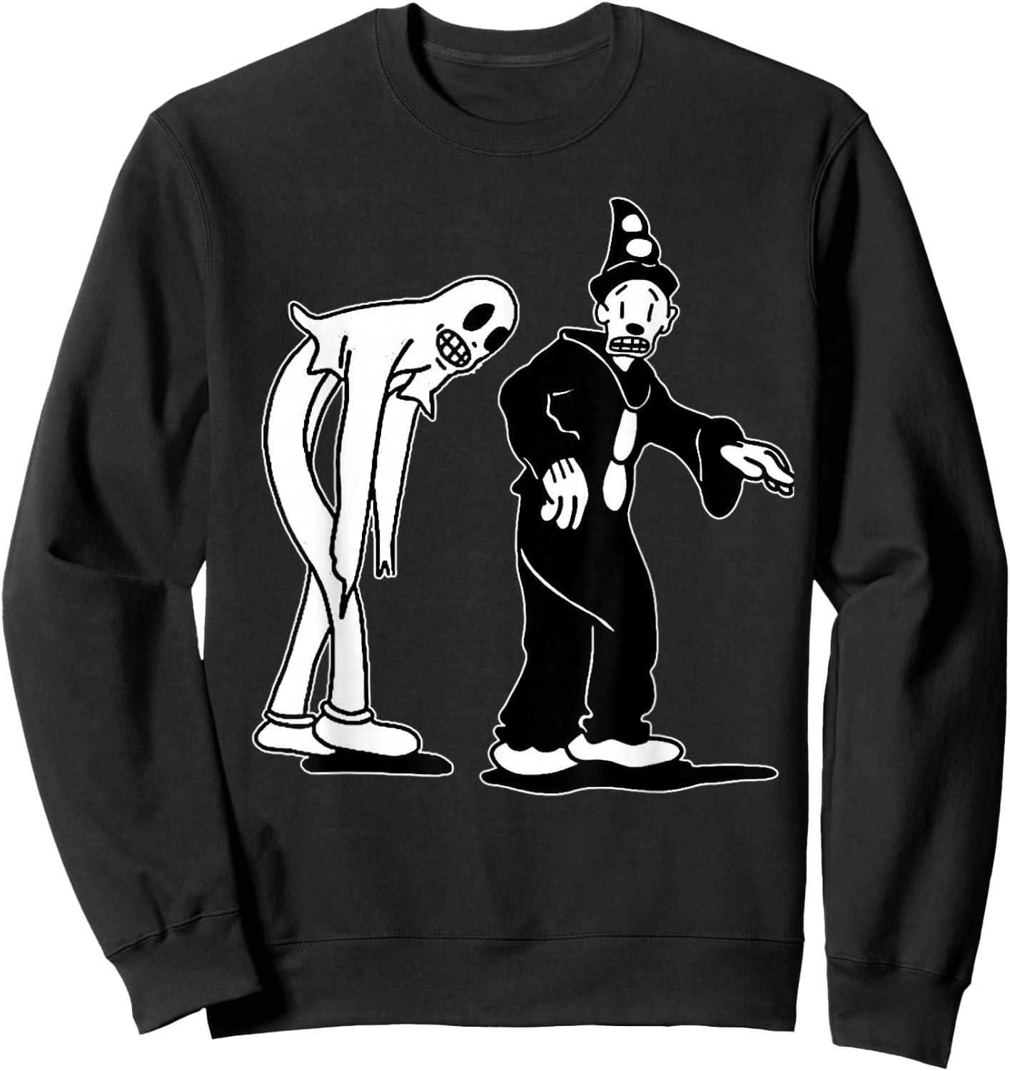 Koko the Clown and Ghost Creeping Sweatshirt - Sweatshirt | Black