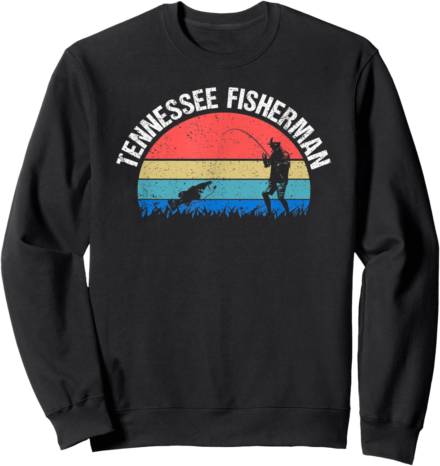 Tennessee Fisherman Funny Fishing Sweatshirt - Sweatshirt | Black