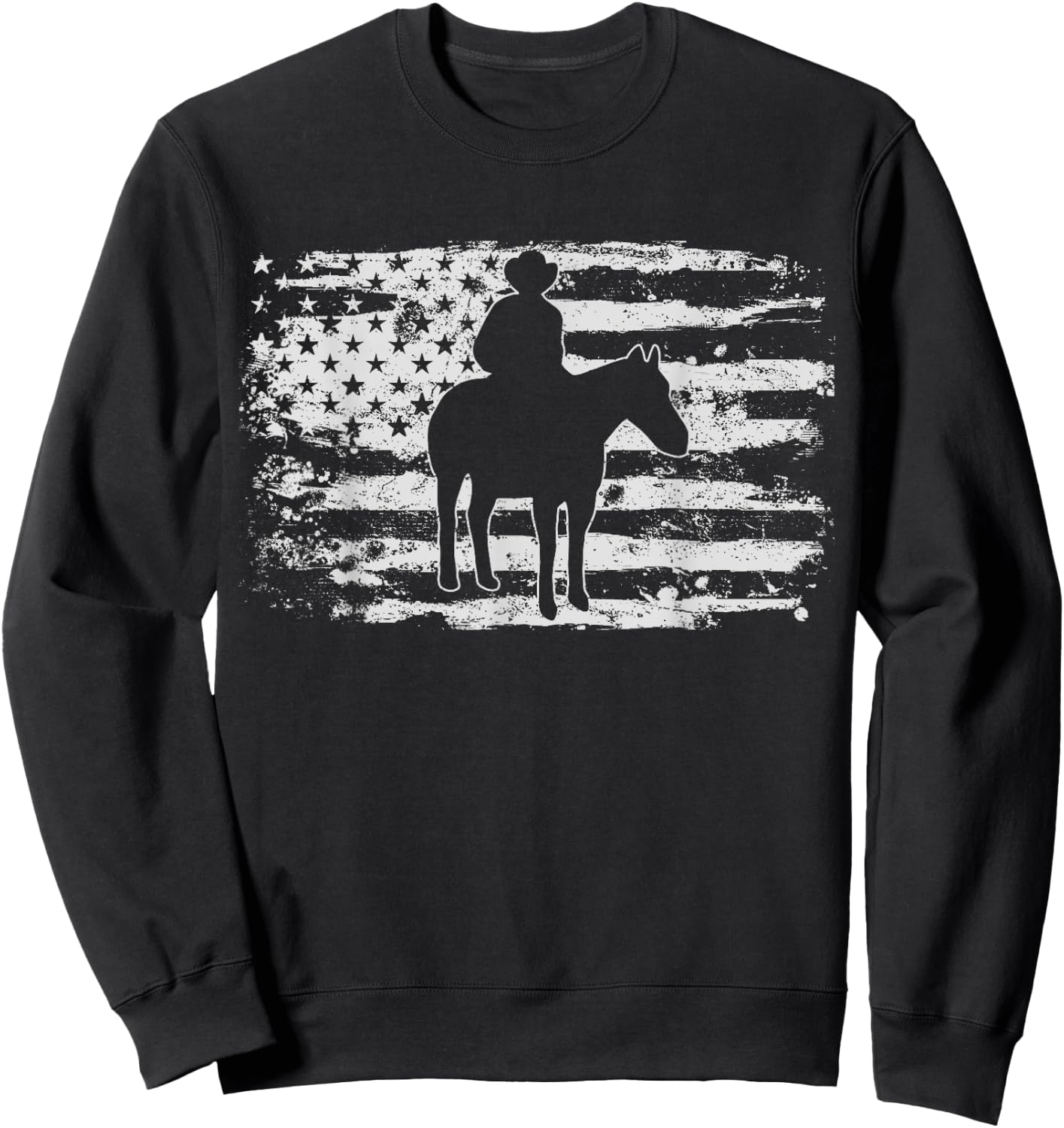 Cowboy Rodeo Horse Riding Vintage Gift Sweatshirt - Sweatshirt | Black