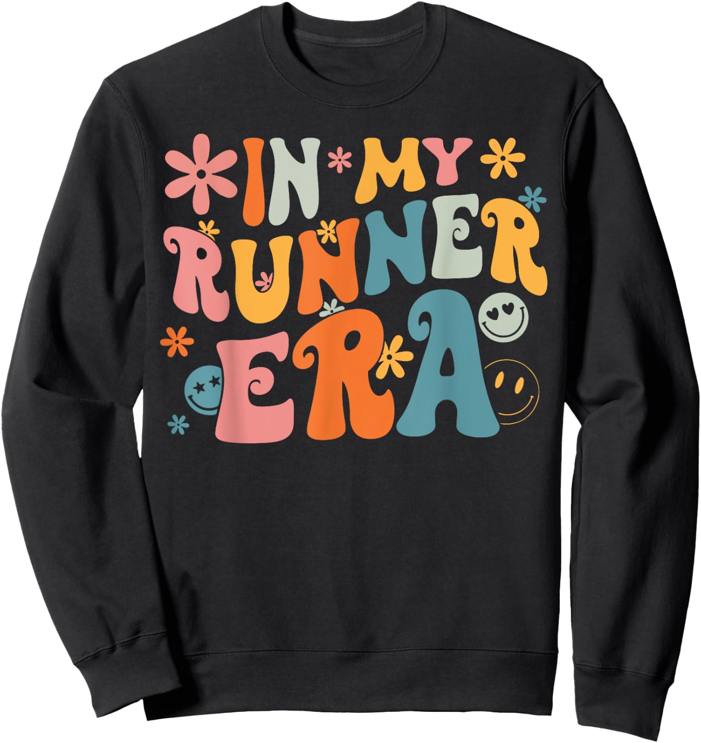 In My Runner Era Groovy Retro Women Running Lover Runner Sweatshirt - Sweatshirt | Black