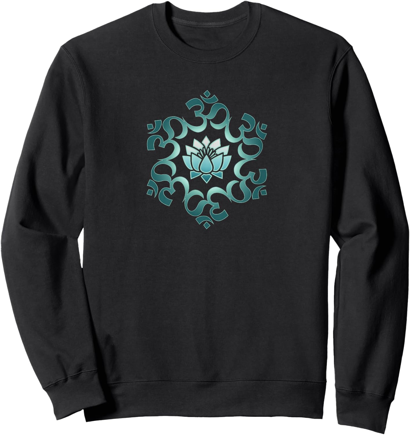 Om, mantra, symbol, mandala, lotus flower, Buddhism, yoga Sweatshirt - Sweatshirt | Black