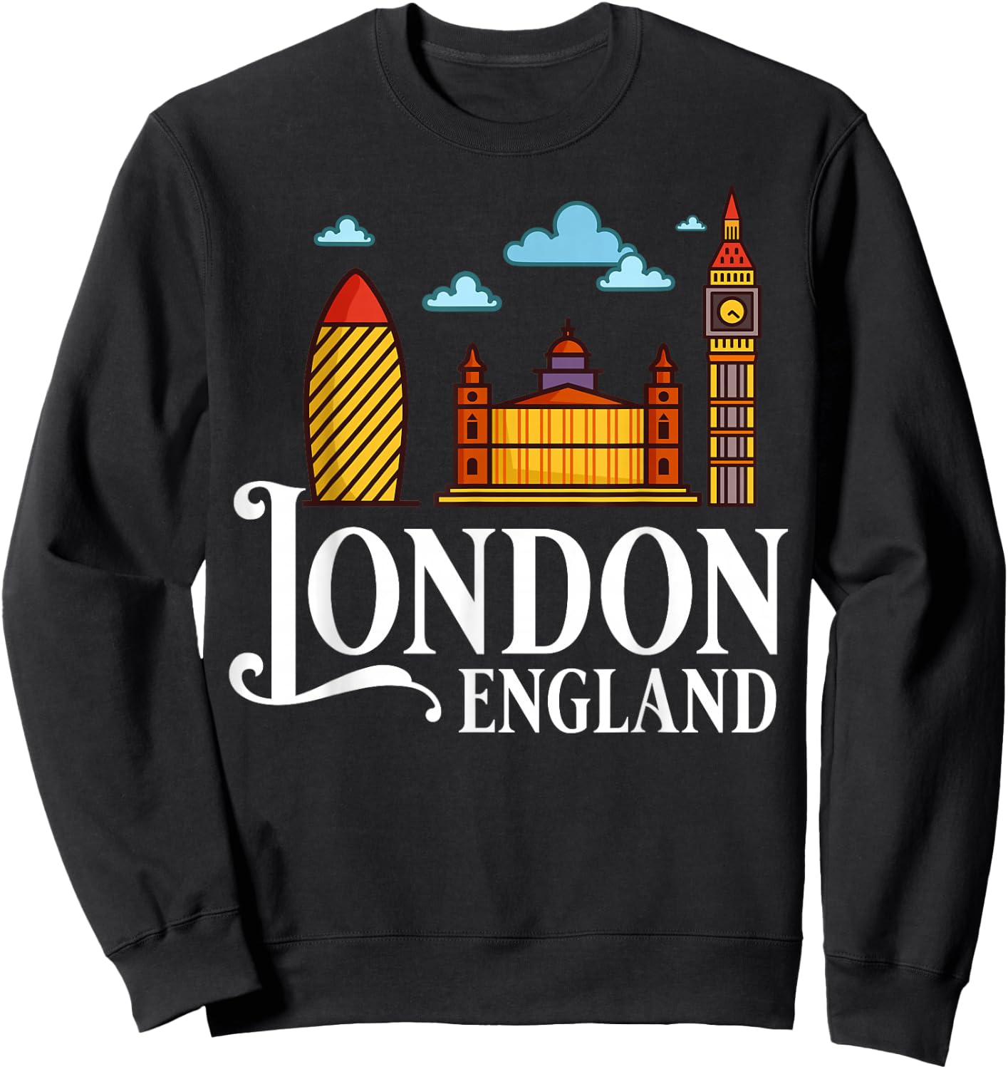 London England City Skyline Map Travel Sweatshirt - Sweatshirt | Black