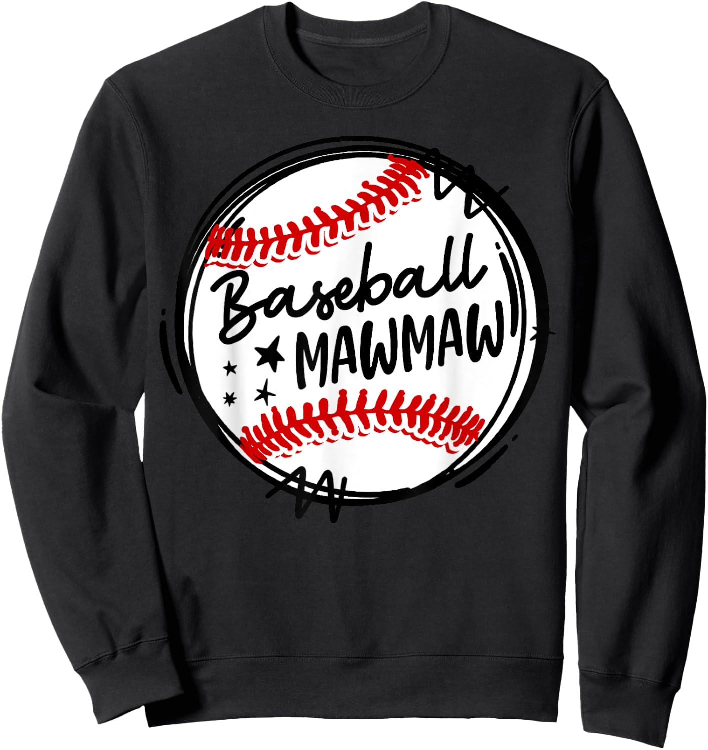 Baseball Lover Cute Baseball Mawmaw Sweatshirt - Sweatshirt | Black