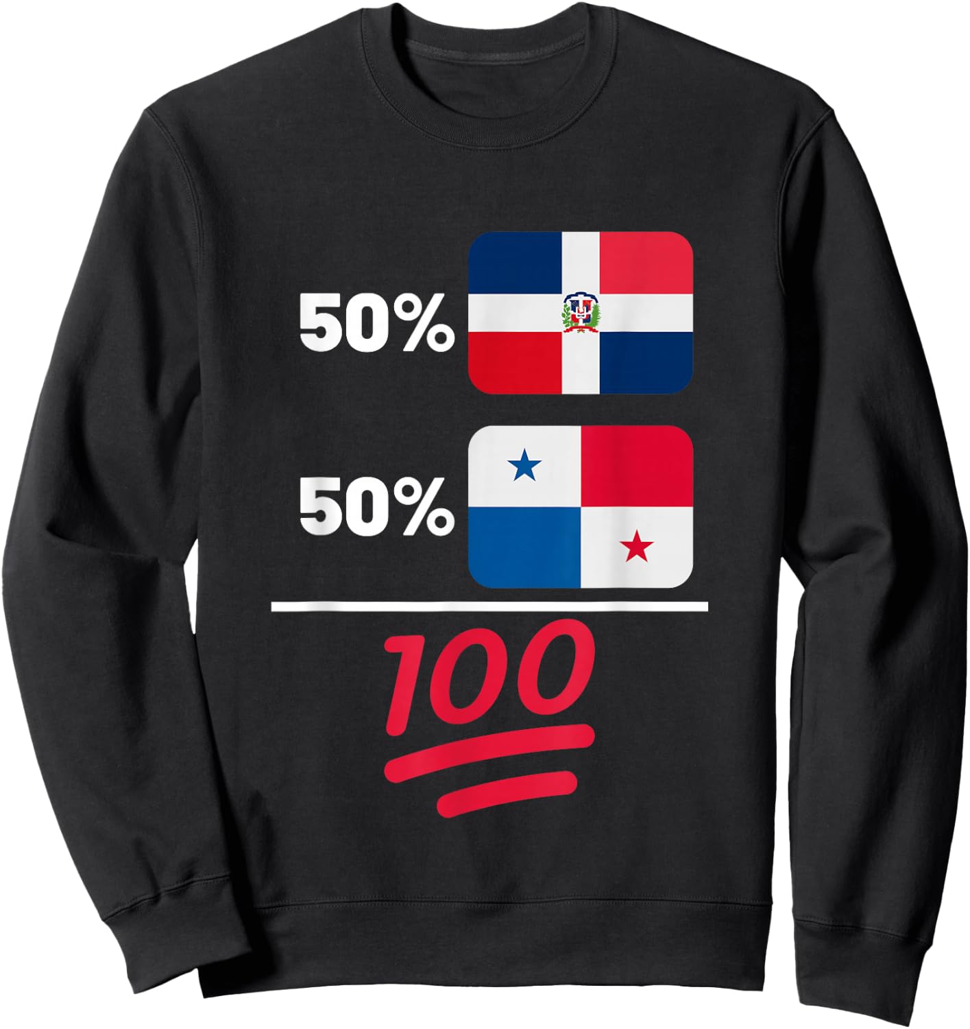 Panamanian Plus Dominican Mix Flag Heritage Sweatshirt - Sweatshirt | Black